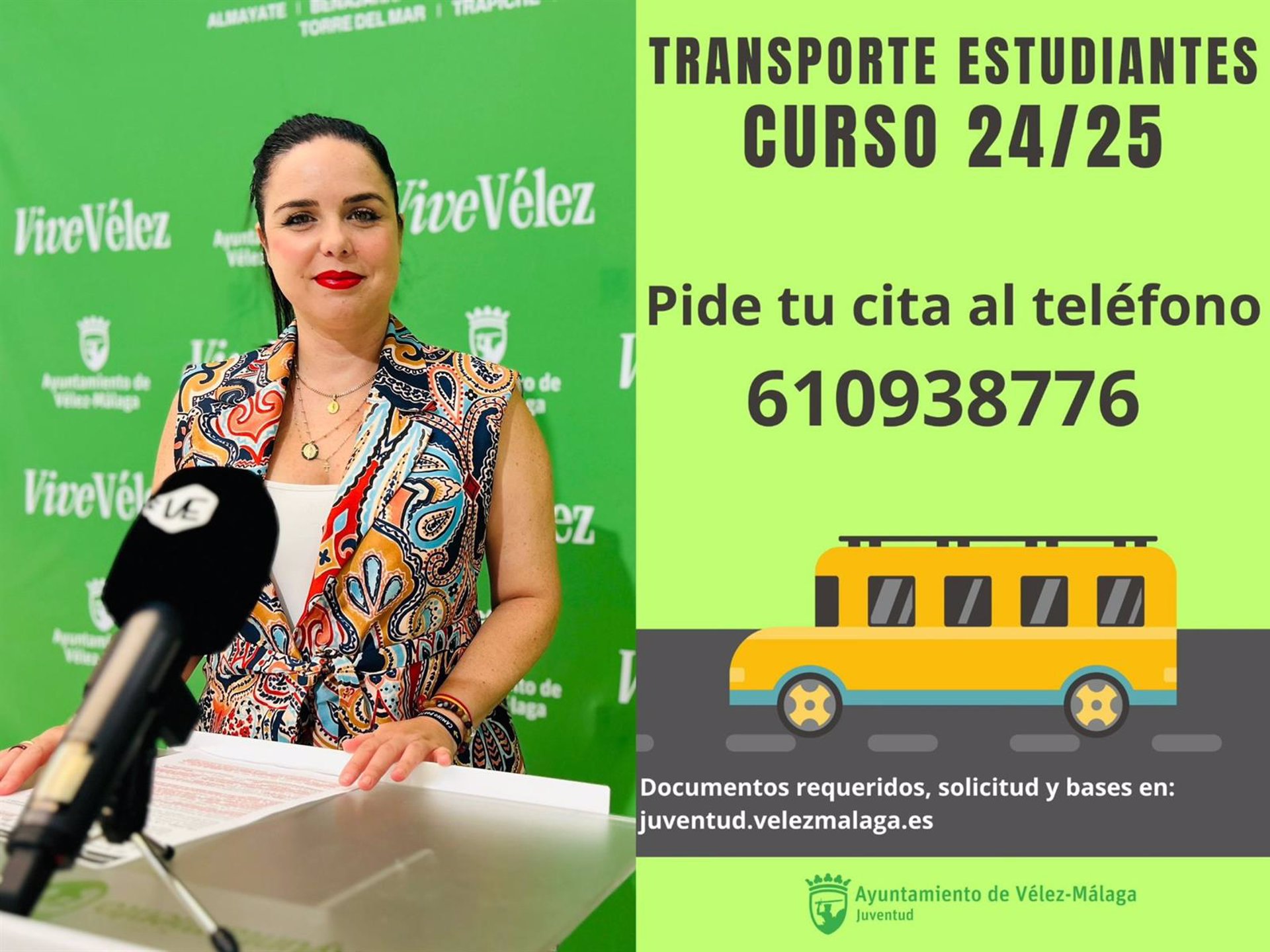 Vélez-Málaga abre convocatoria para que los jóvenes puedan solicitar ayudas al transporte universitario