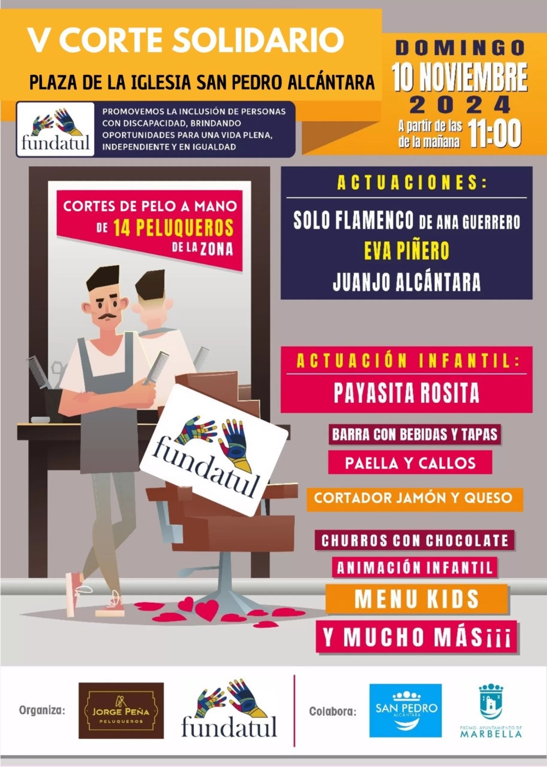 La plaza de la Iglesia de San Pedro Alcántara de Marbella acoge una nueva edición de 'Cortes Solidarios'
