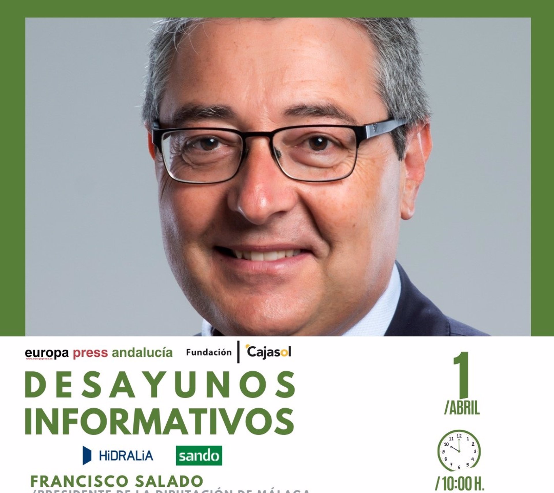 El presidente de la Diputación, Francisco Salado, este martes en los desayunos informativos de Europa Press