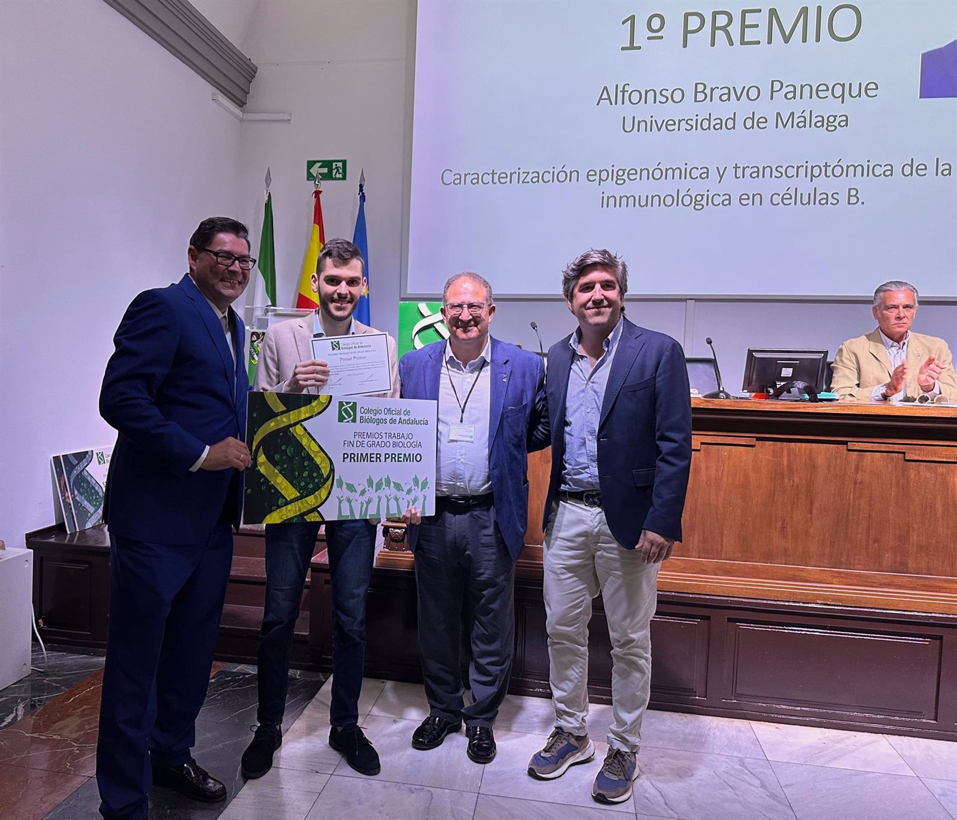 Alfonso Bravo, alumno de Ciencias de la UMA, recibe el premio al mejor TFG del Colegio de Biólogos de Andalucía