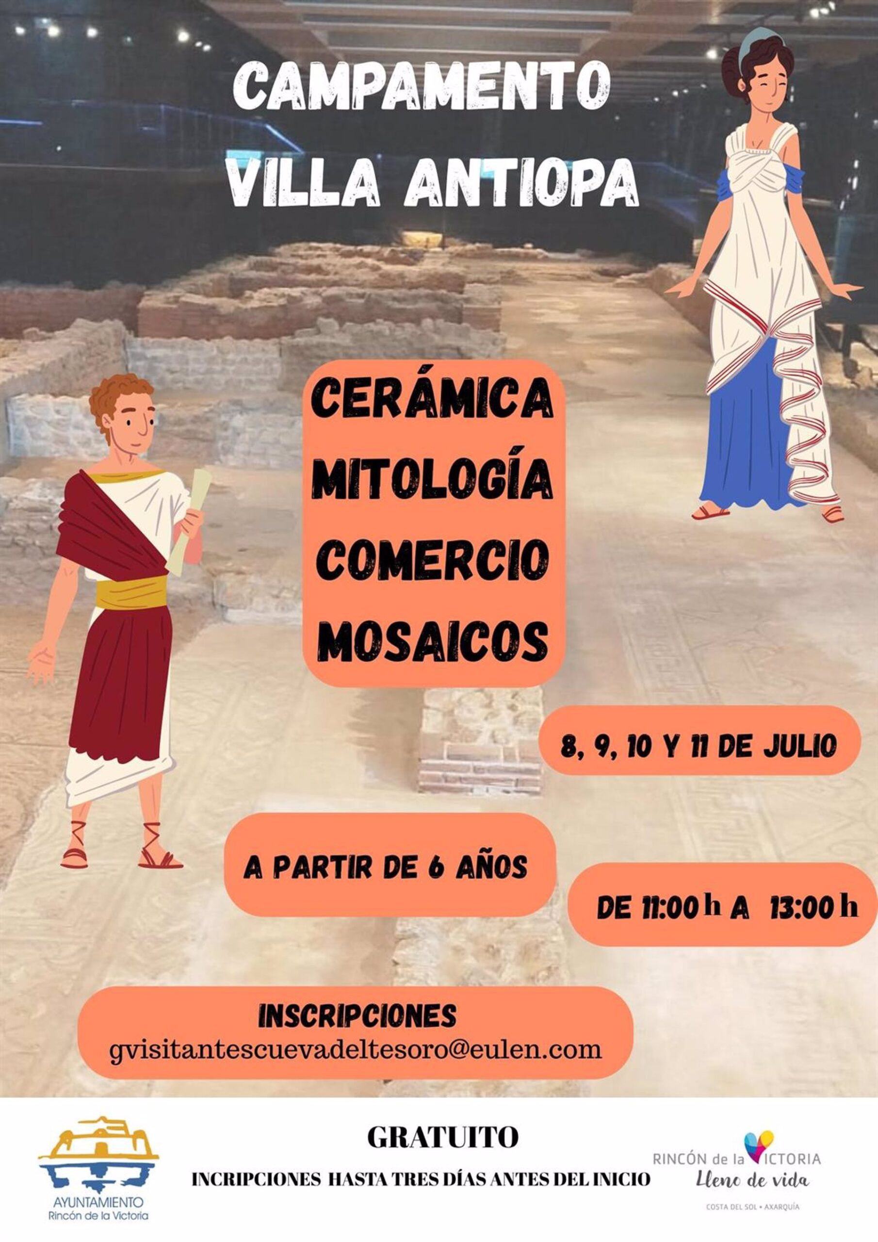 Rincón de la Victoria lanza campamentos infantiles de verano gratuitos en la Cueva del Tesoro y Villa Antiopa