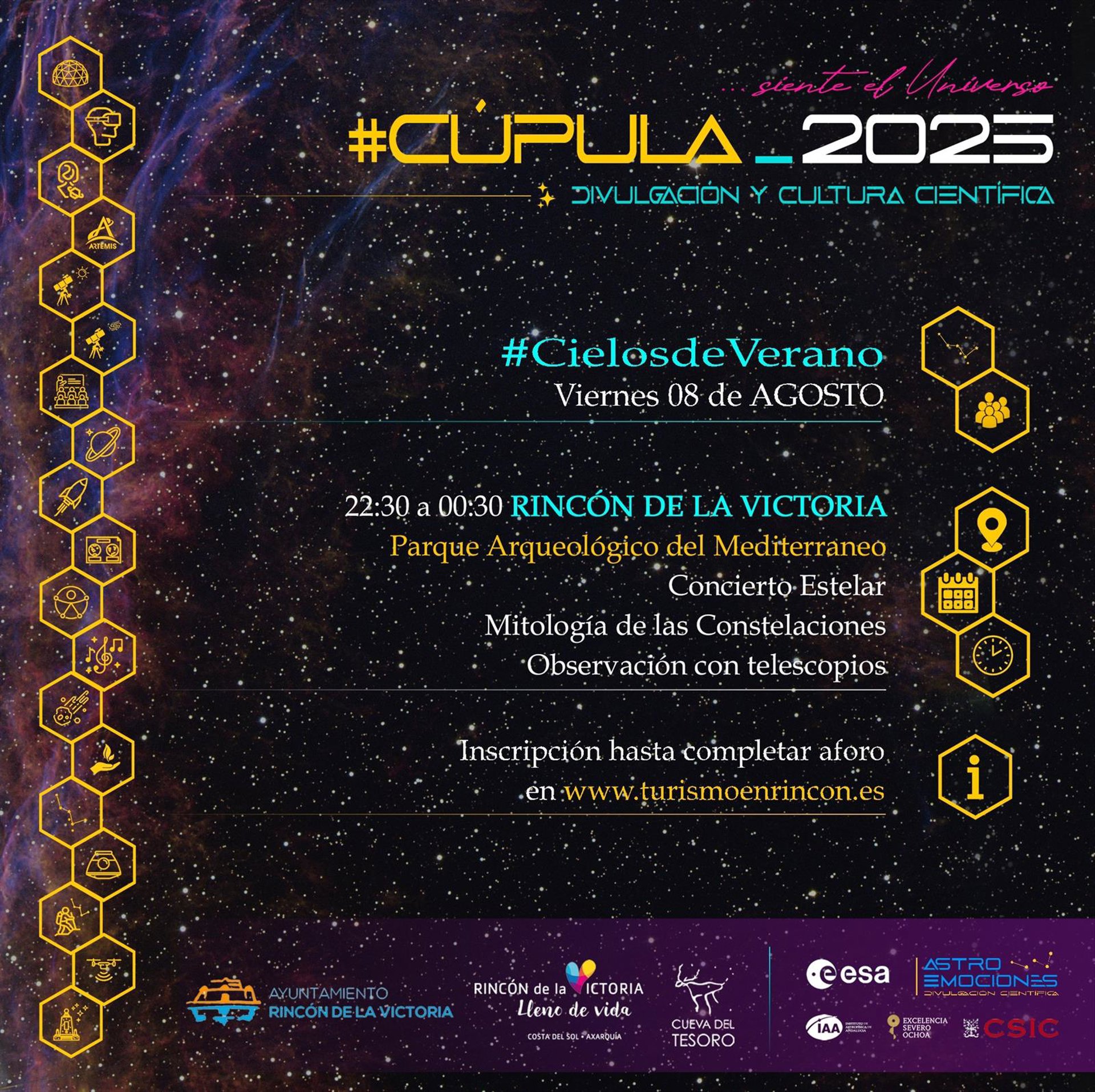 Rincón celebra el 8 de agosto una noche de observación astronómica que combina ciencia, historia y mitología