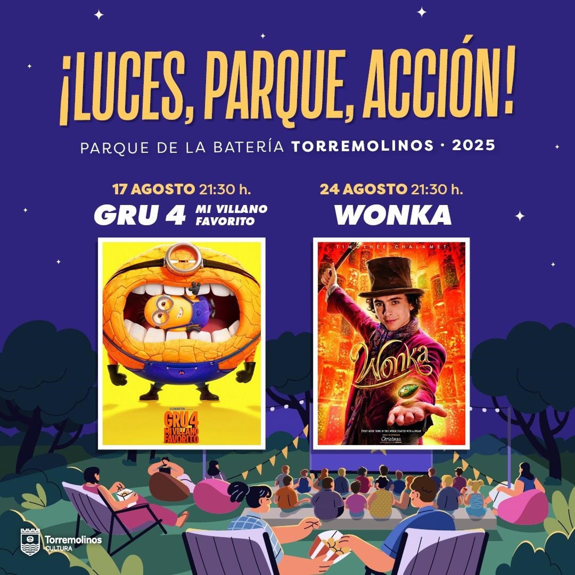 El cine en el parque regresa a Torremolinos este agosto con películas para toda la familia