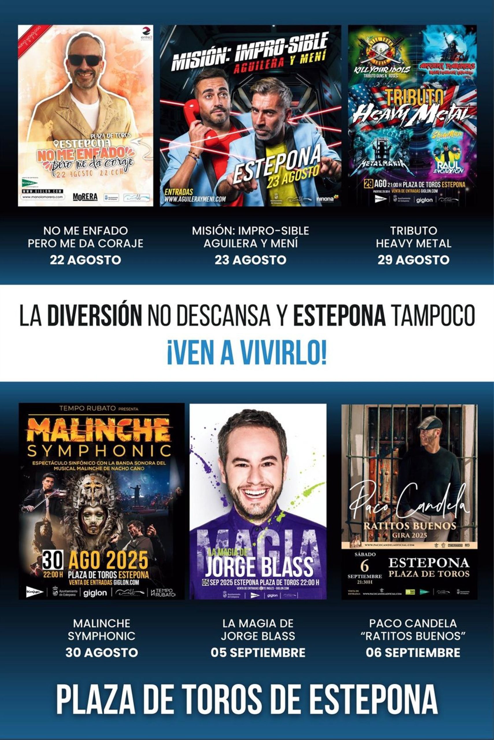 La magia, el humor y la música, protagonistas de la programación de la plaza de toros de Estepona