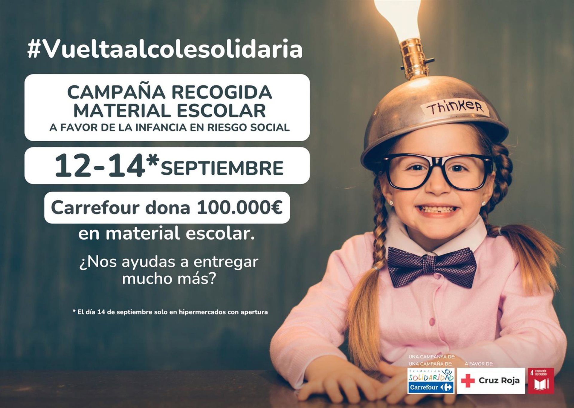 Carrefour y Cruz Roja se unen a favor de una vuelta al cole solidaria para la infancia en riesgo social