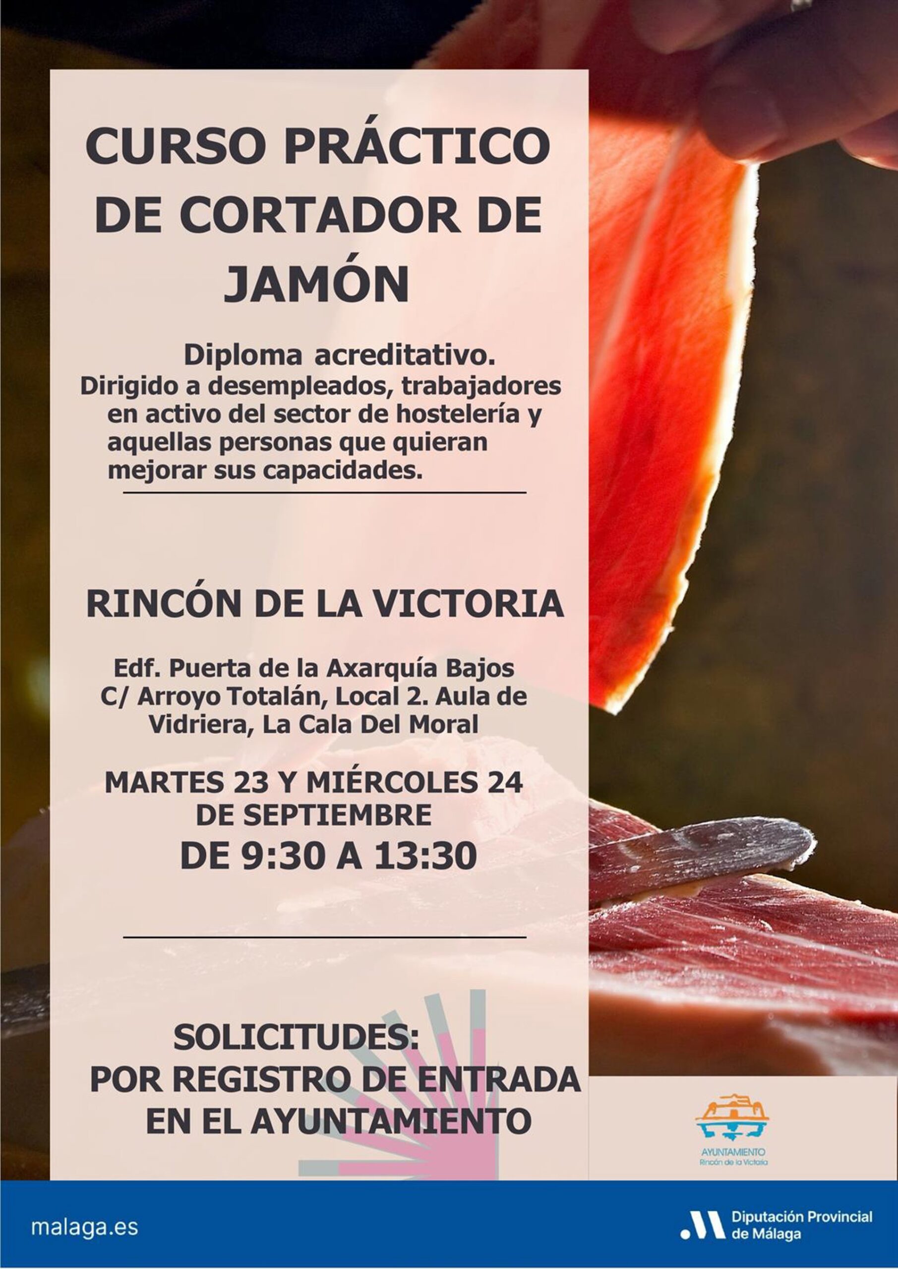 Rincón de la Victoria abre el plazo para inscribirse en el curso gratuito de cortador de jamón