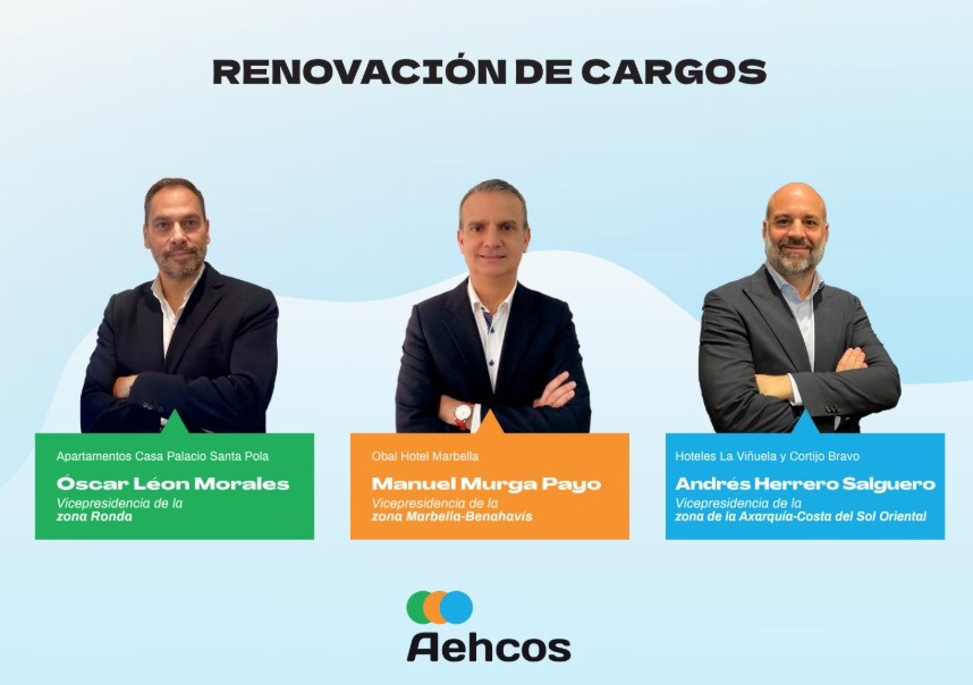 Aehcos elige a los nuevos vicepresidentes de las zonas de Ronda y Marbella-Benahavís y reafirma al de Axarquía