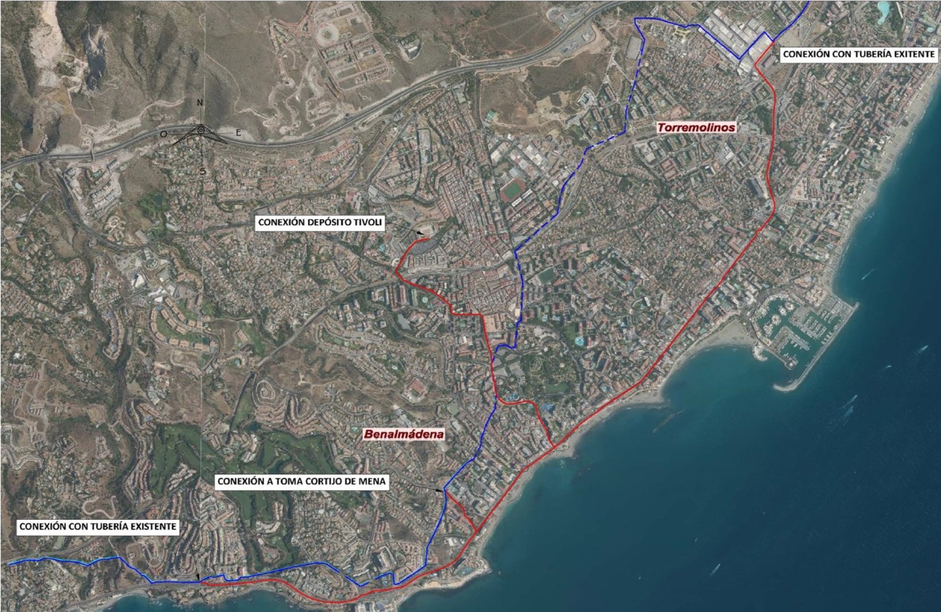 Acosol inicia en diciembre un nuevo tramo de la autovía del agua entre Benalmádena y Torremolinos