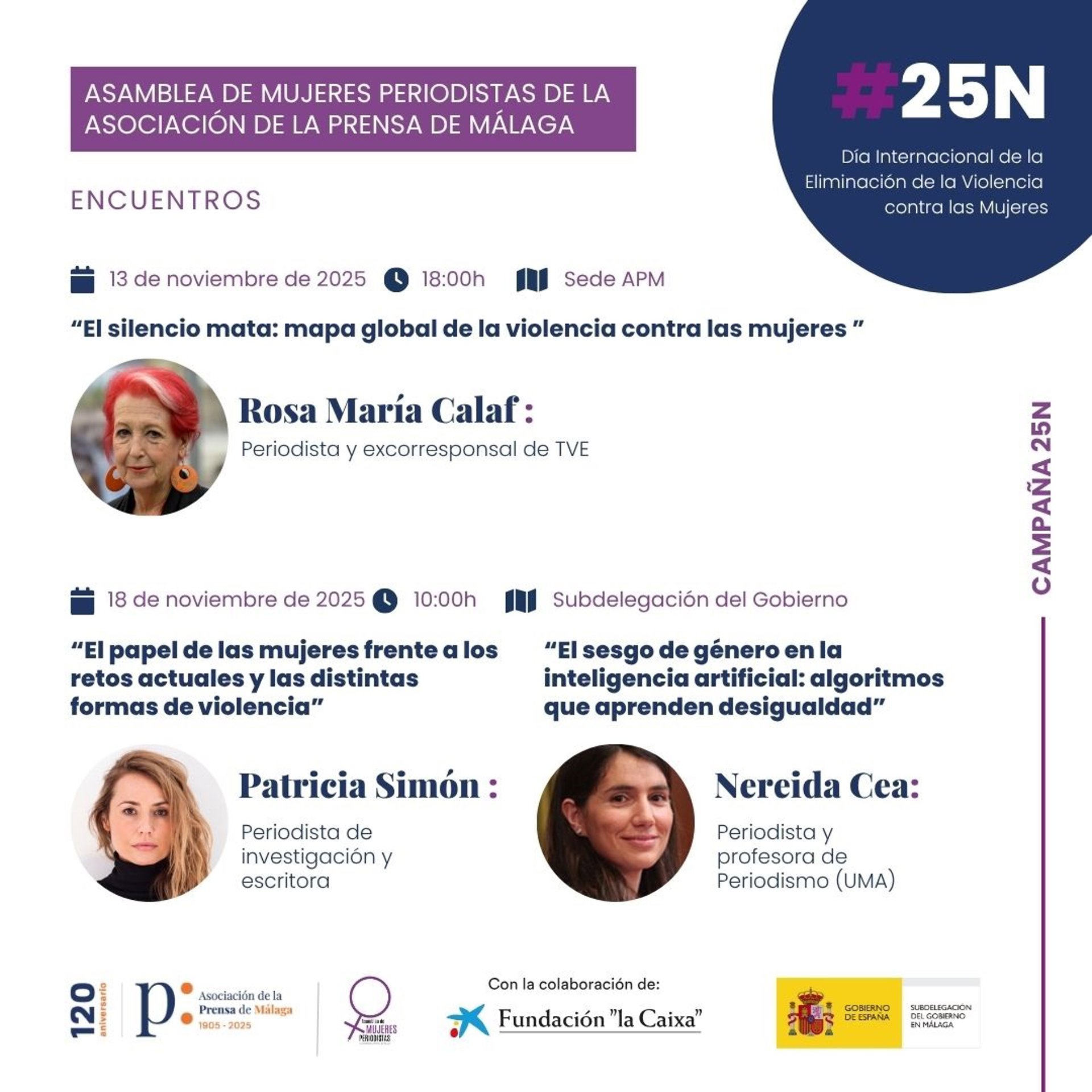 La Asamblea de Mujeres Periodistas celebra el 25N con Rosa María Calaf, Patricia Simón y Nereida Cea