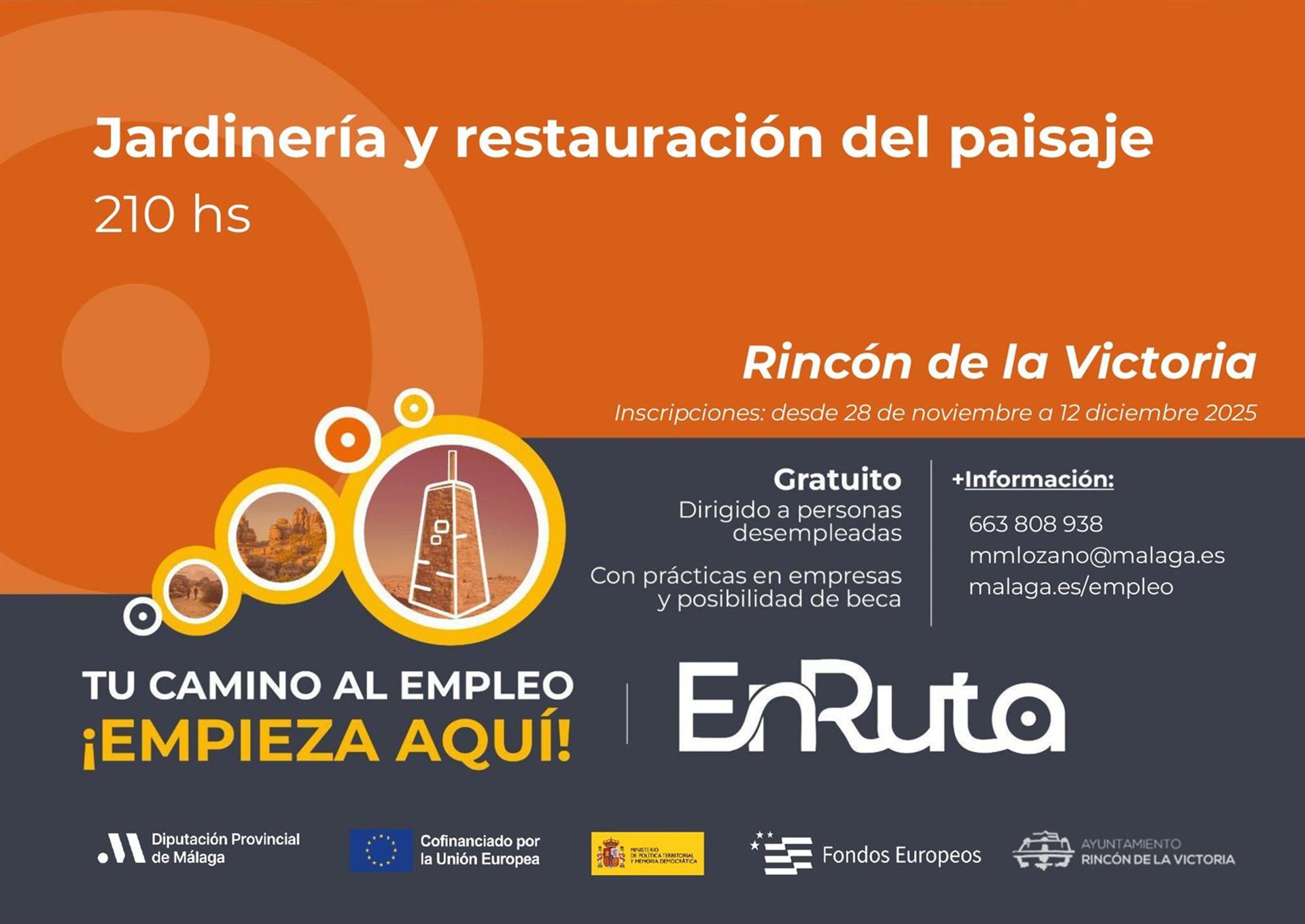 Rincón de la Victoria acogerá el curso 'Jardinería y restauración de paisajes' destinado a personas en paro