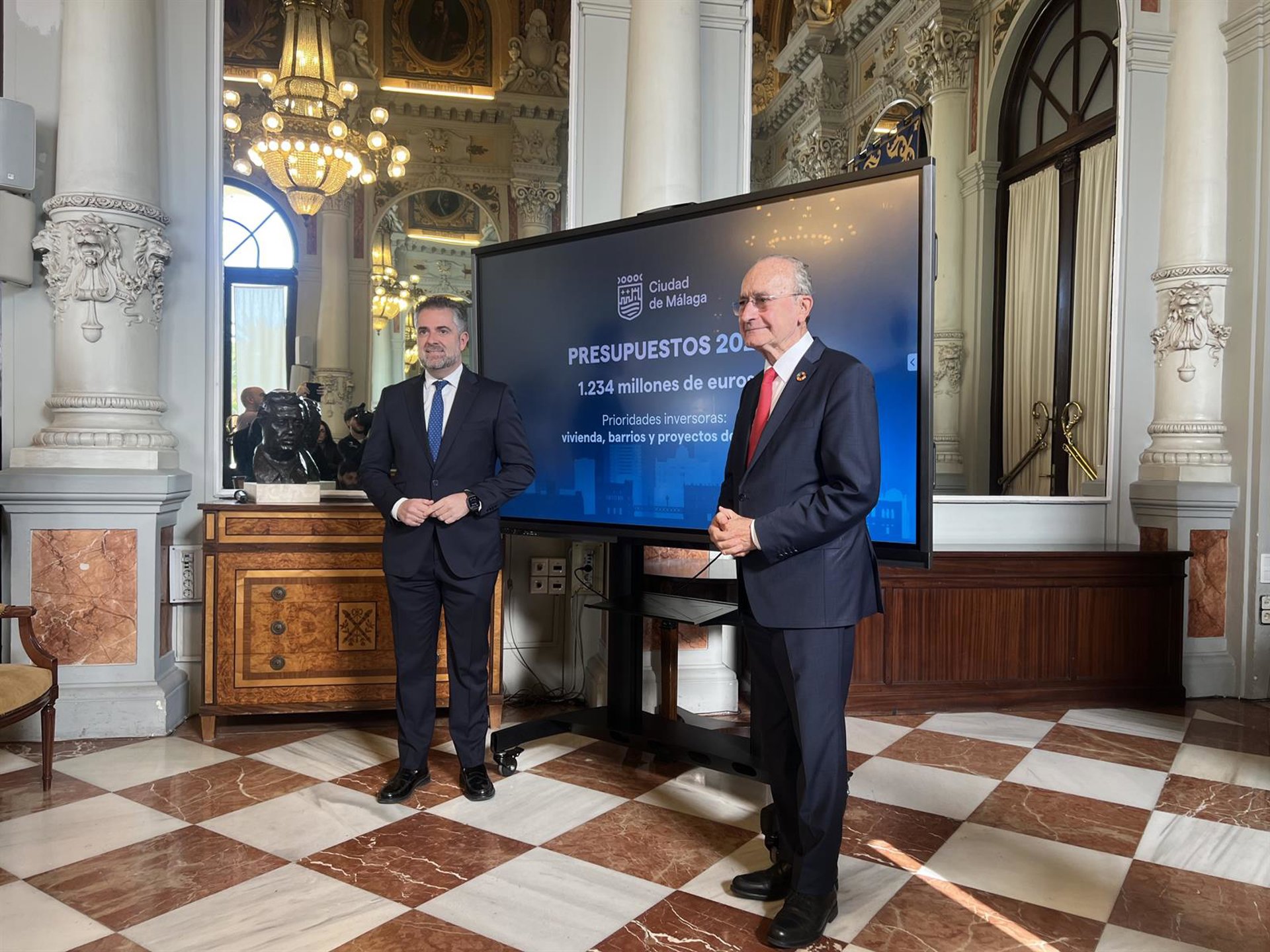 El proyecto de presupuesto del Ayuntamiento de Málaga de 2026 asciende a 1.234 millones de euros