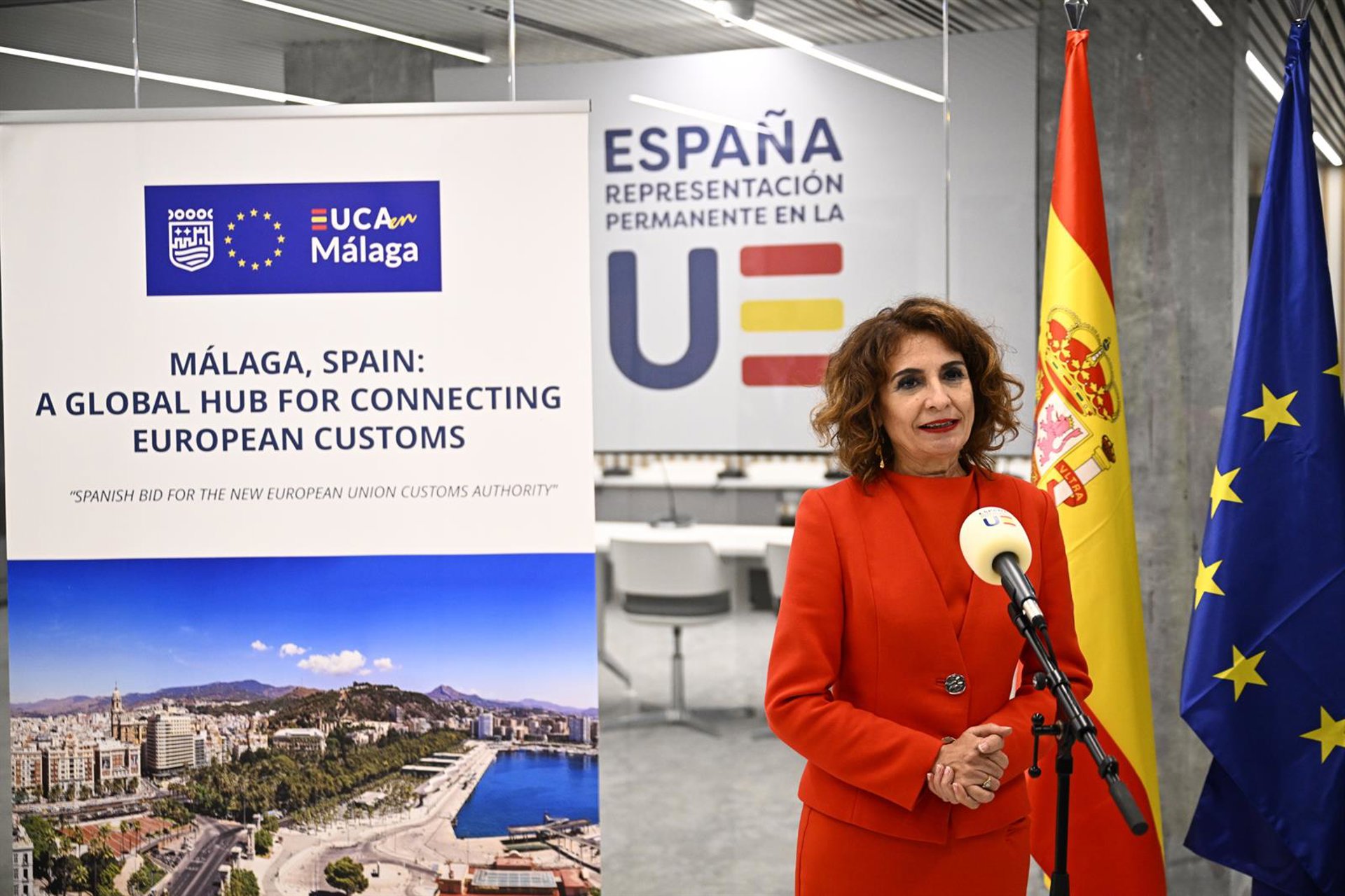Montero defiende en Bruselas que Málaga es "imbatible" como sede de la EUCA por su enclave geoestratégico