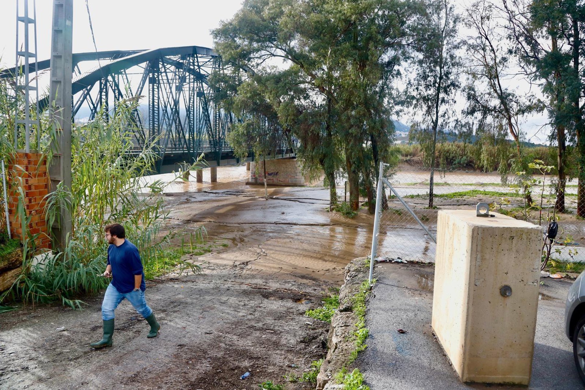 Río Guadalhorce alcanza máximo histórico y Valle del Guadalhorce y Costa del Sol, puntos donde más ha llovido