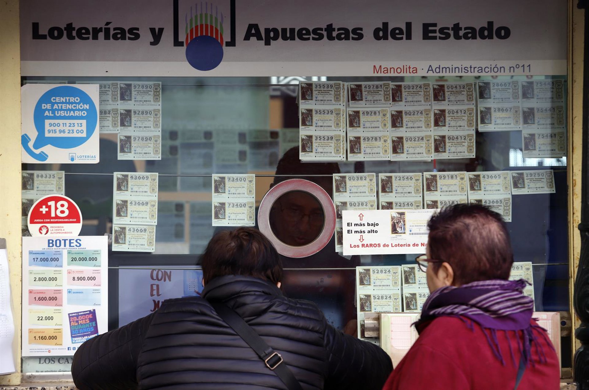 Un acertante de la Bonoloto gana más de cinco millones de euros con un boleto validado en la capital