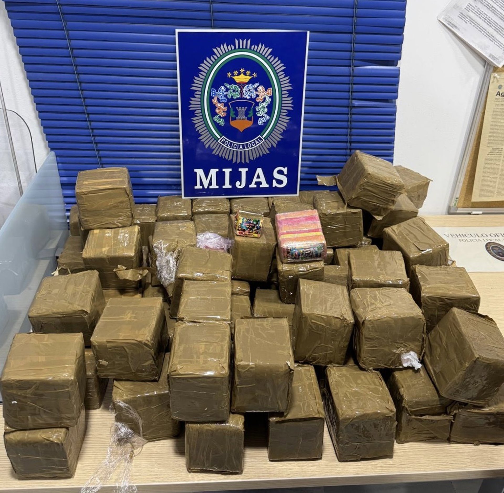 Detenidas dos personas e intervenidos unos 75 kilos de hachís tras un suceso con arma de fuego en Mijas