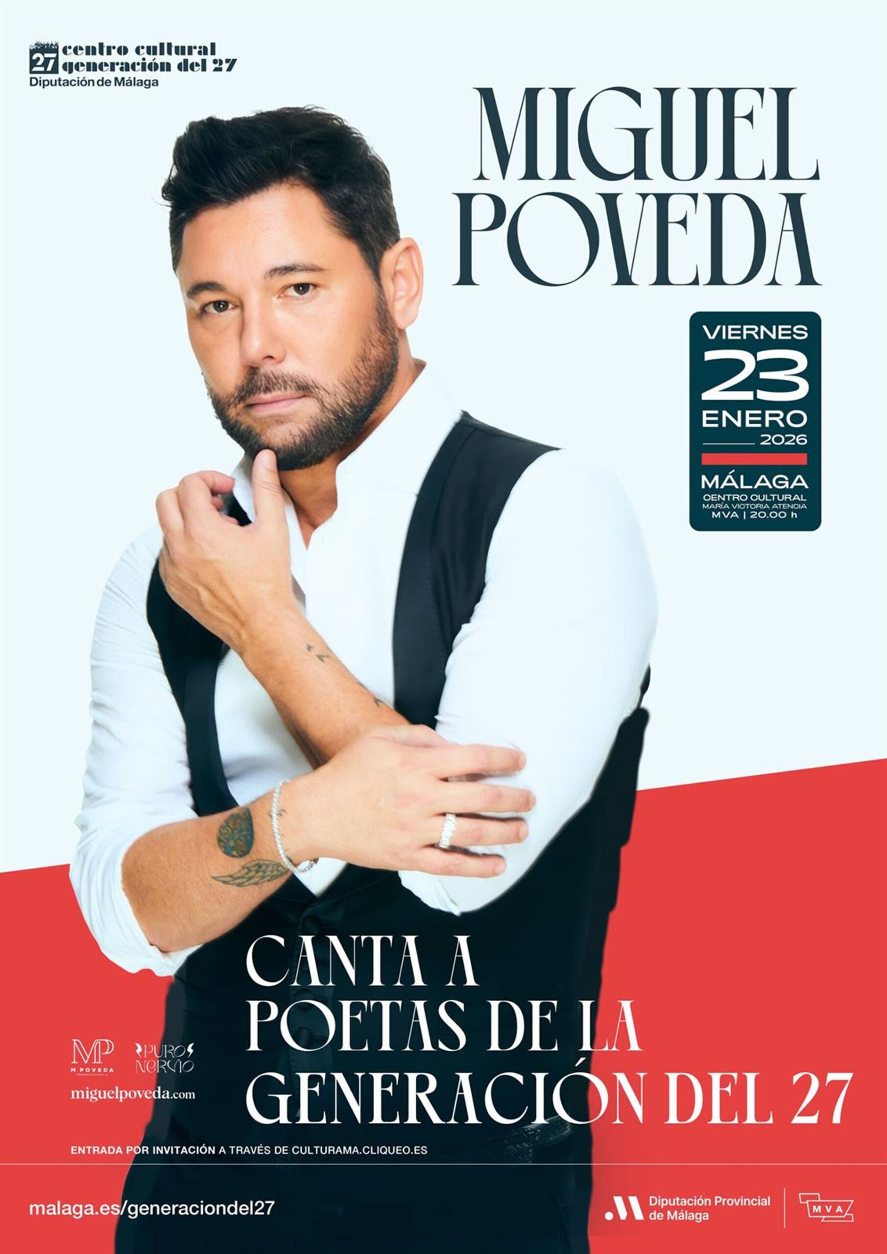 Diputación de Málaga inicia los actos del centenario de la Generación del 27 con la actuación de Miguel Poveda