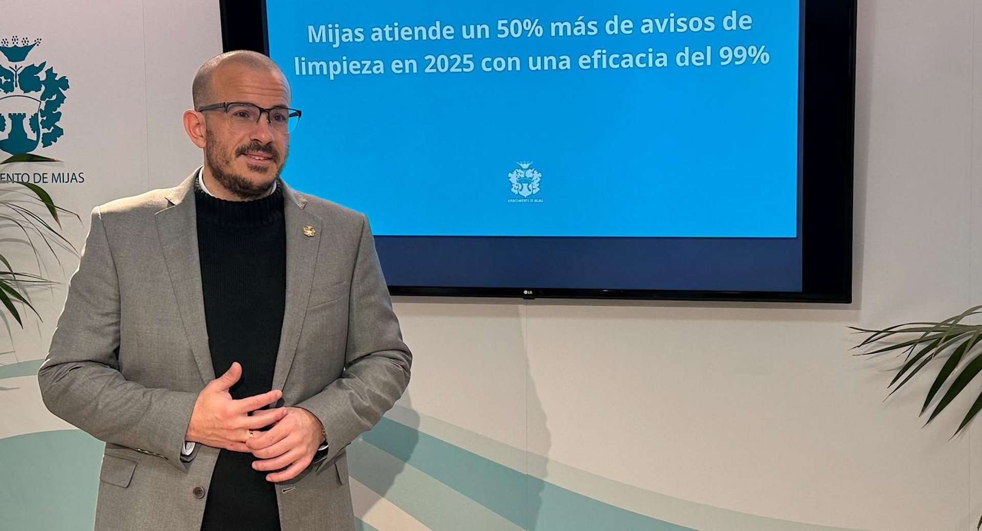 Mijas atiende casi un 50% más de avisos de limpieza en 2025 y registra una eficacia del 99%