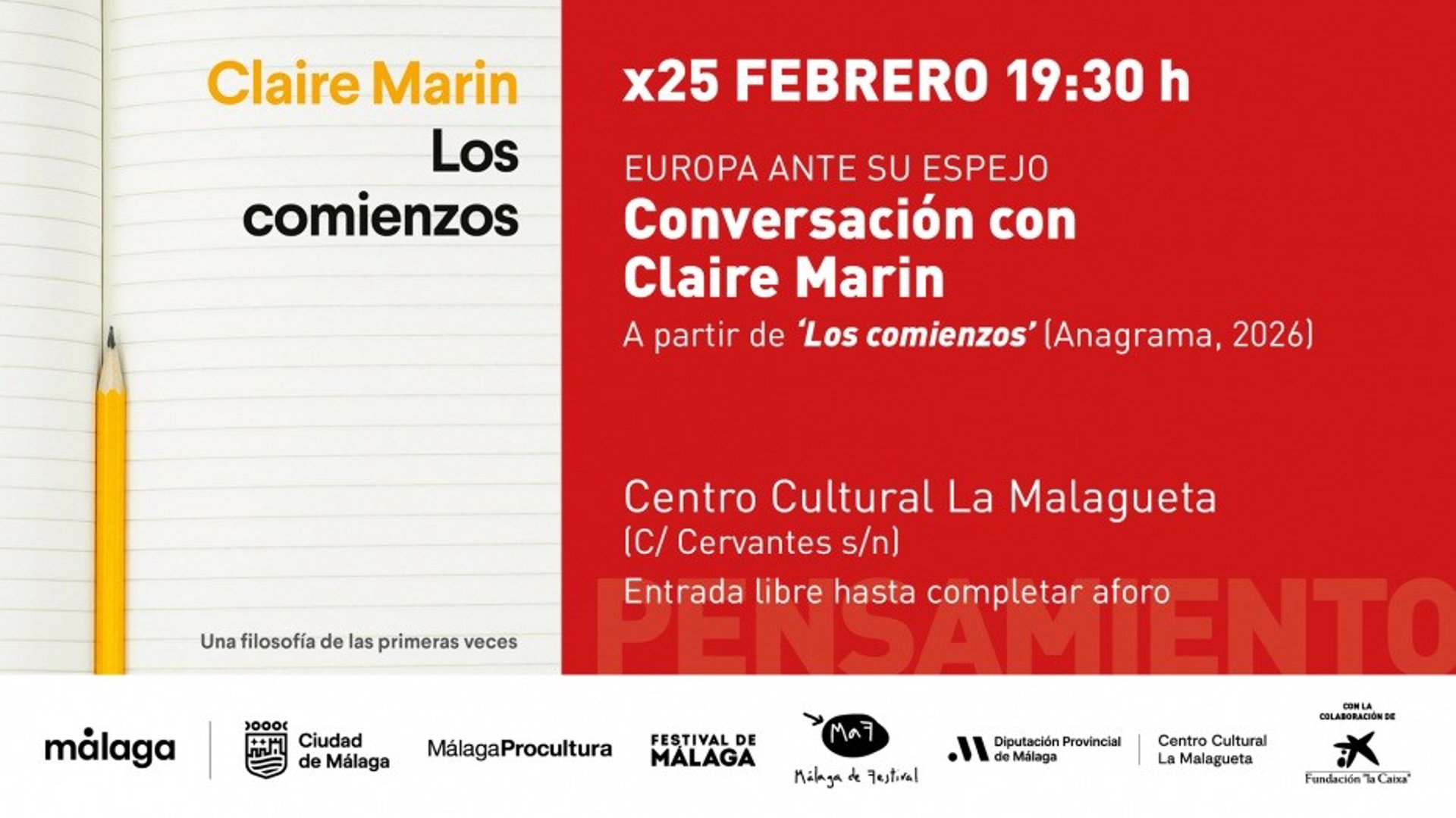 La Malagueta acoge propuestas de filosofía contemporánea, poesía, pensamiento europeo y cultural social