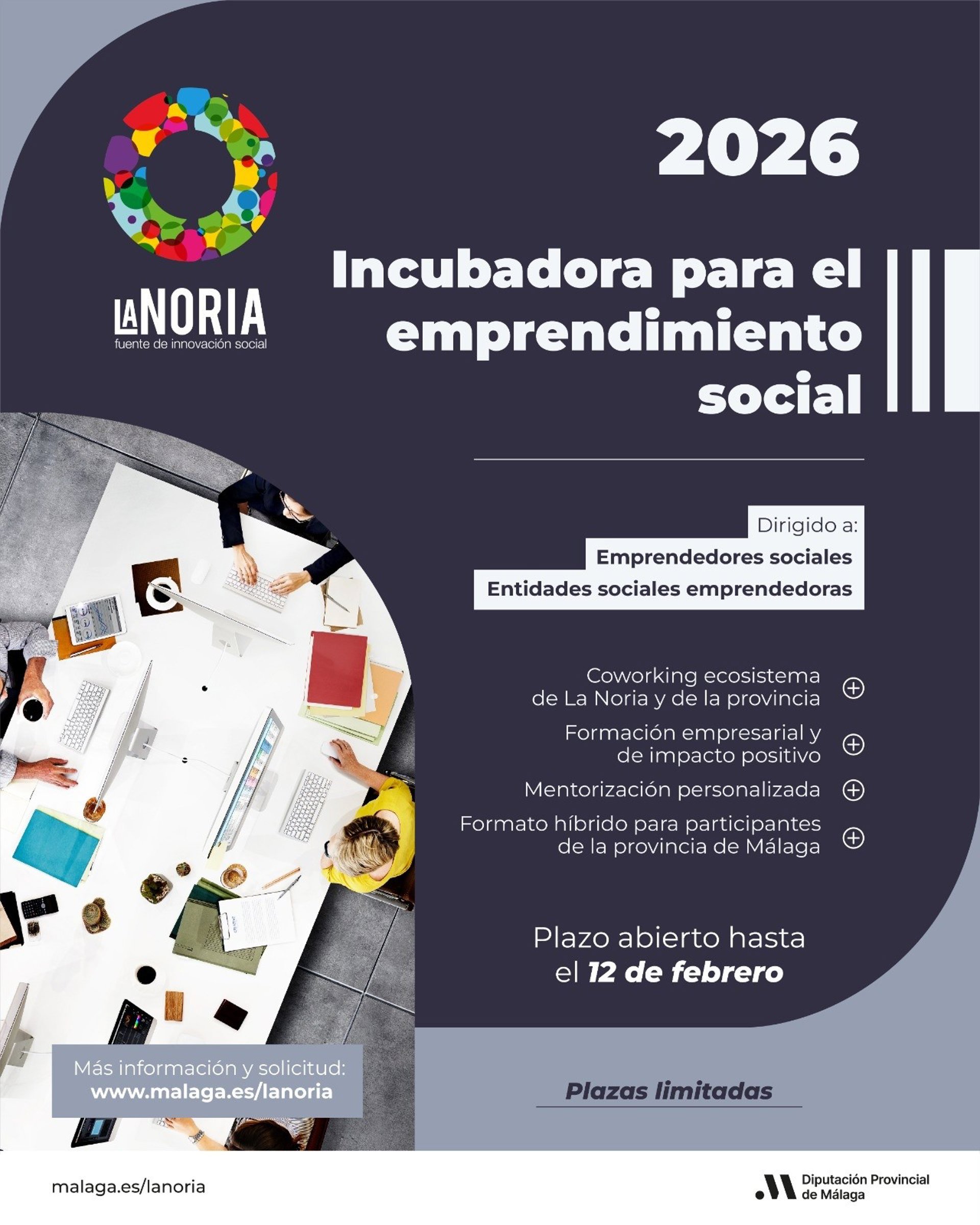 La Noria de Diputación abre una nueva convocatoria para el impulso de 20 proyectos de emprendimiento social