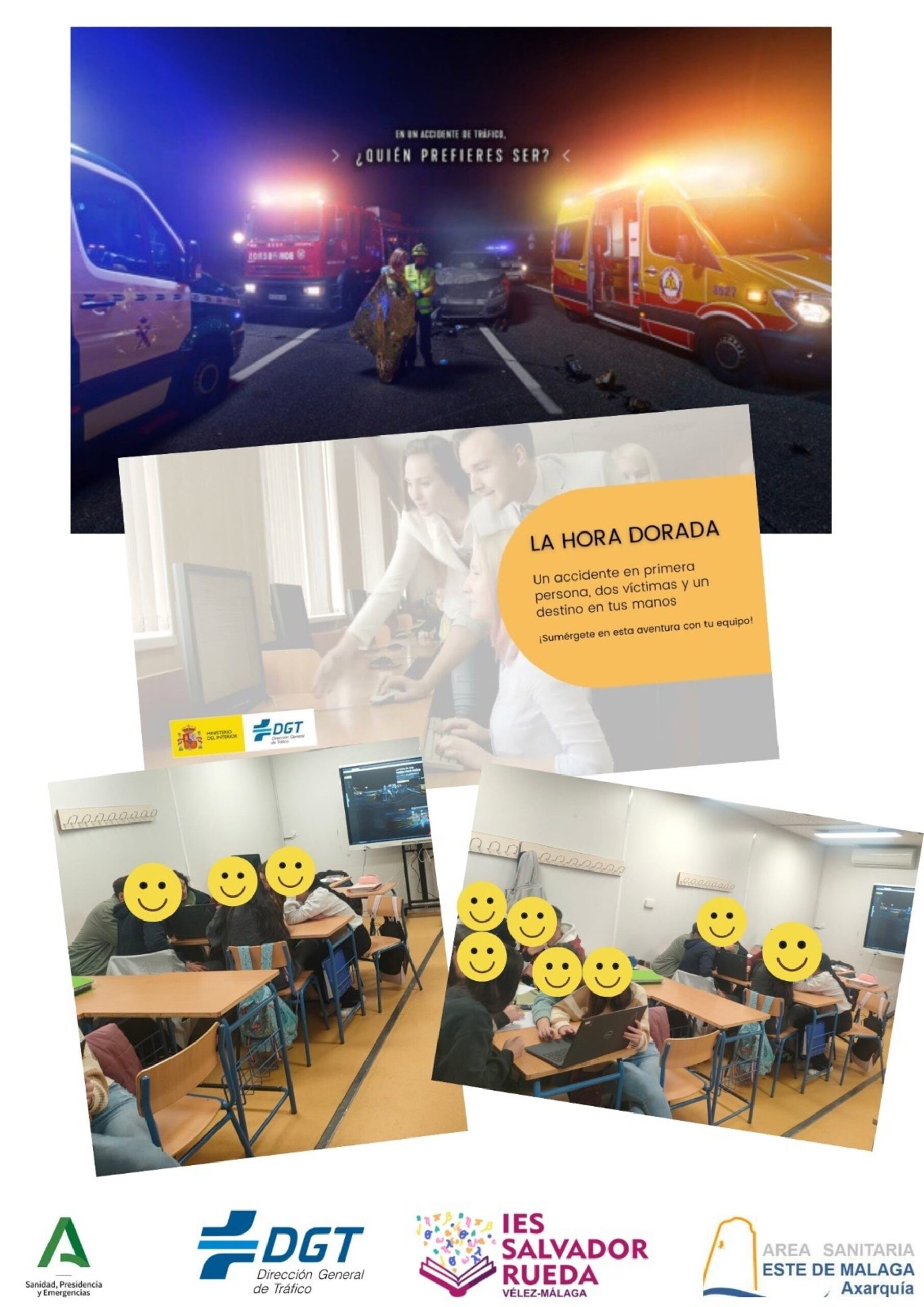 El Área Sanitaria Axarquía colabora con la DGT provincial en el 'Escape room: la hora de oro'