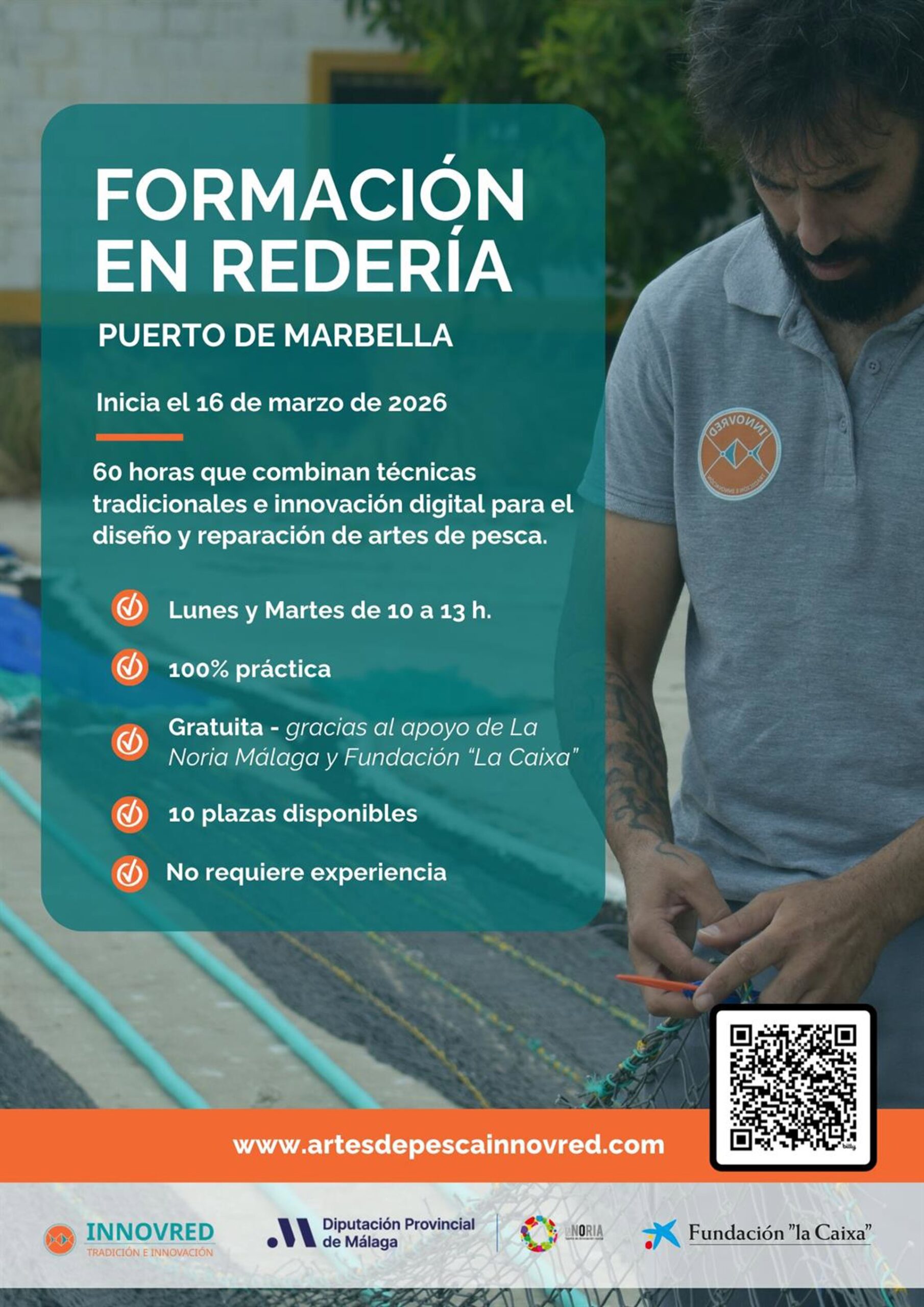 La Noria impulsa la revitalización del oficio de redería con una formación gratuita en el Puerto de Marbella