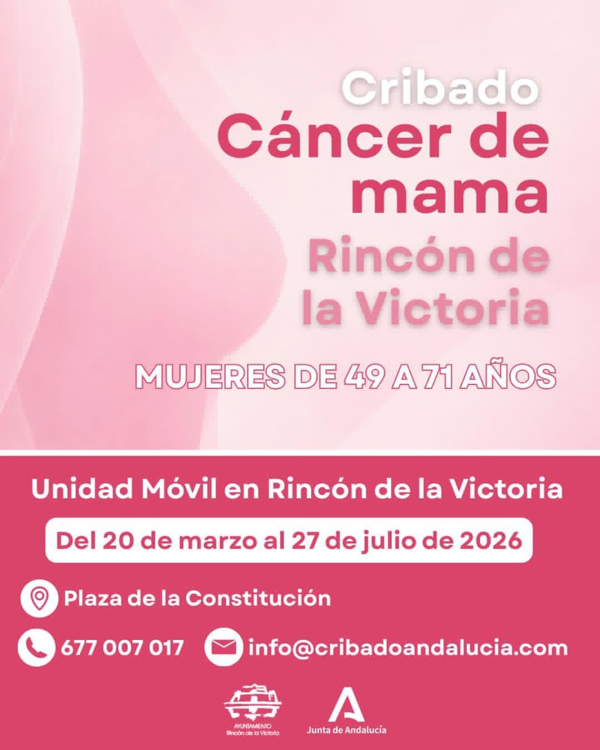 Rincón de la Victoria dispondrá de una unidad móvil para el cribado de cáncer de mama