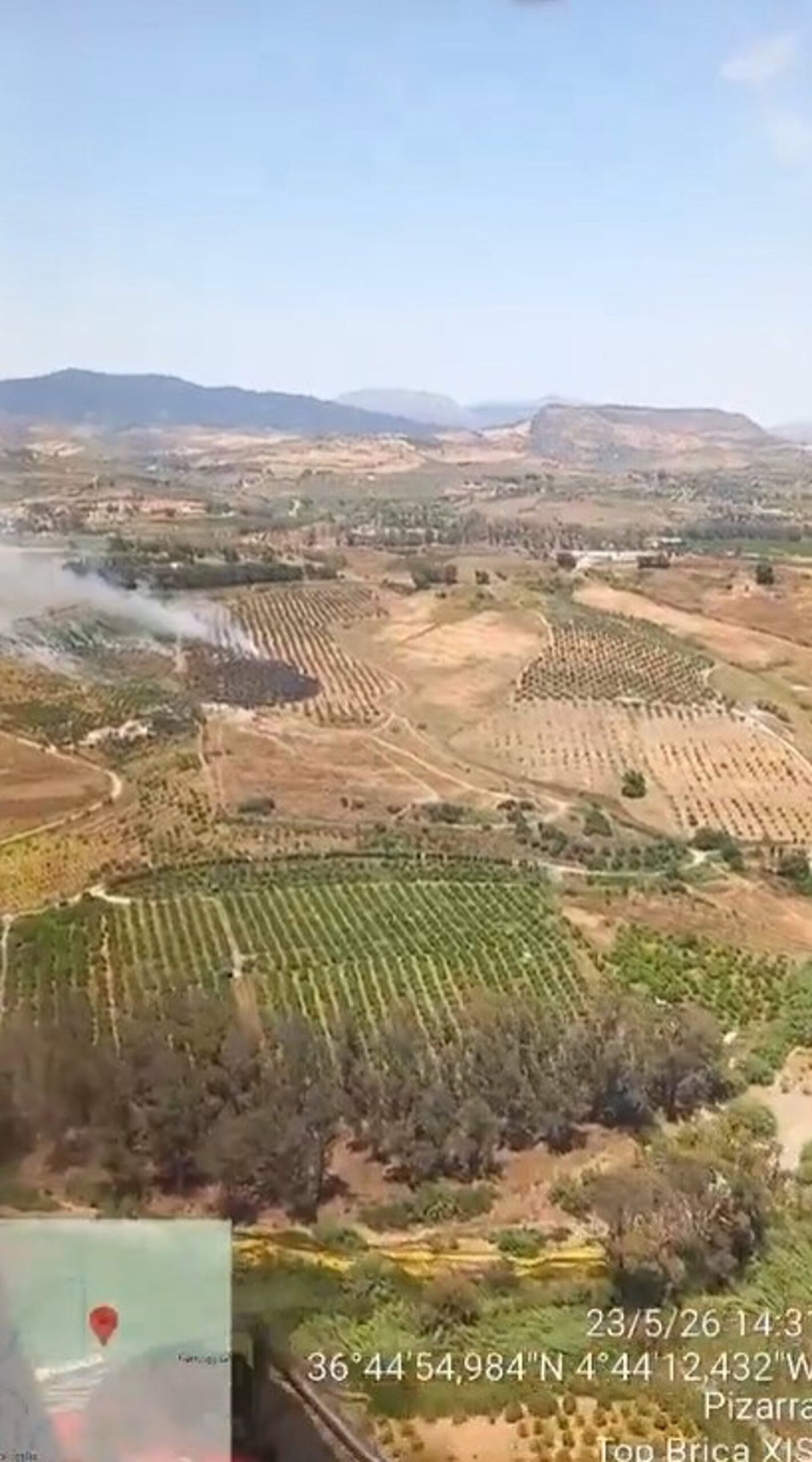 Declarado un incendio forestal en un paraje de Pizarra