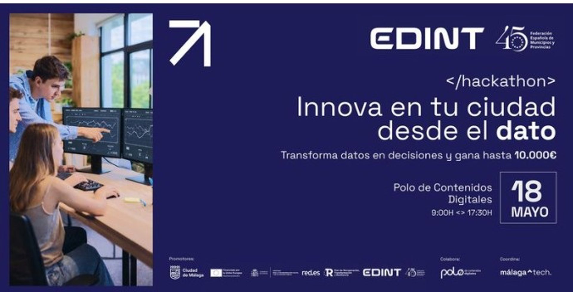 Málaga celebra el 'Hackathon Data Challenge-Innova en tu ciudad desde el dato' el 18 de mayo