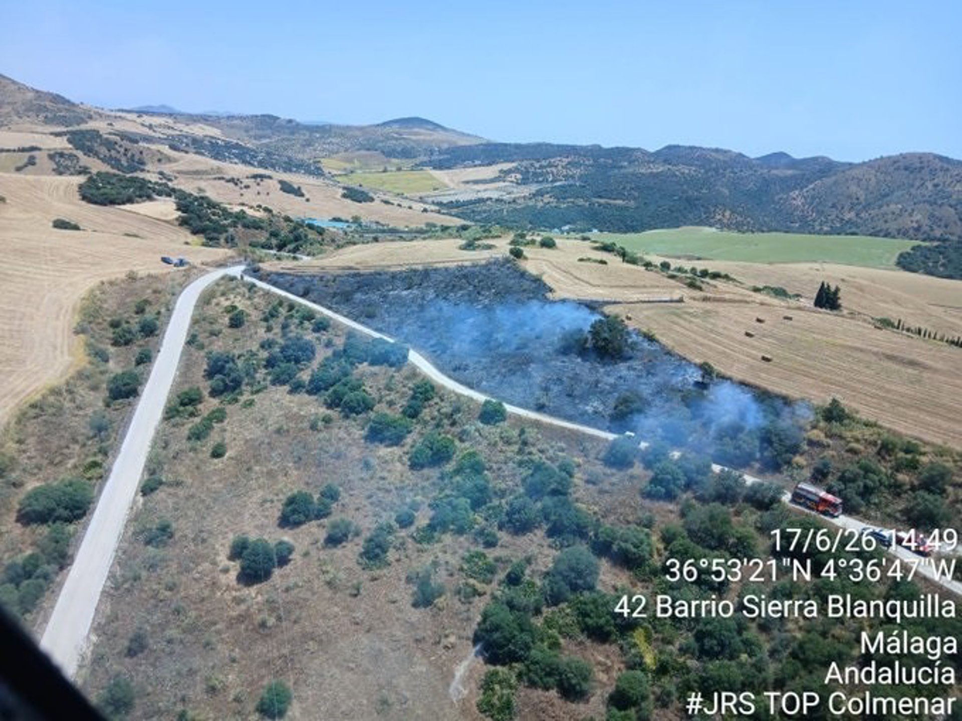 Extinguido el incendio forestal declarado en un paraje de Almogía