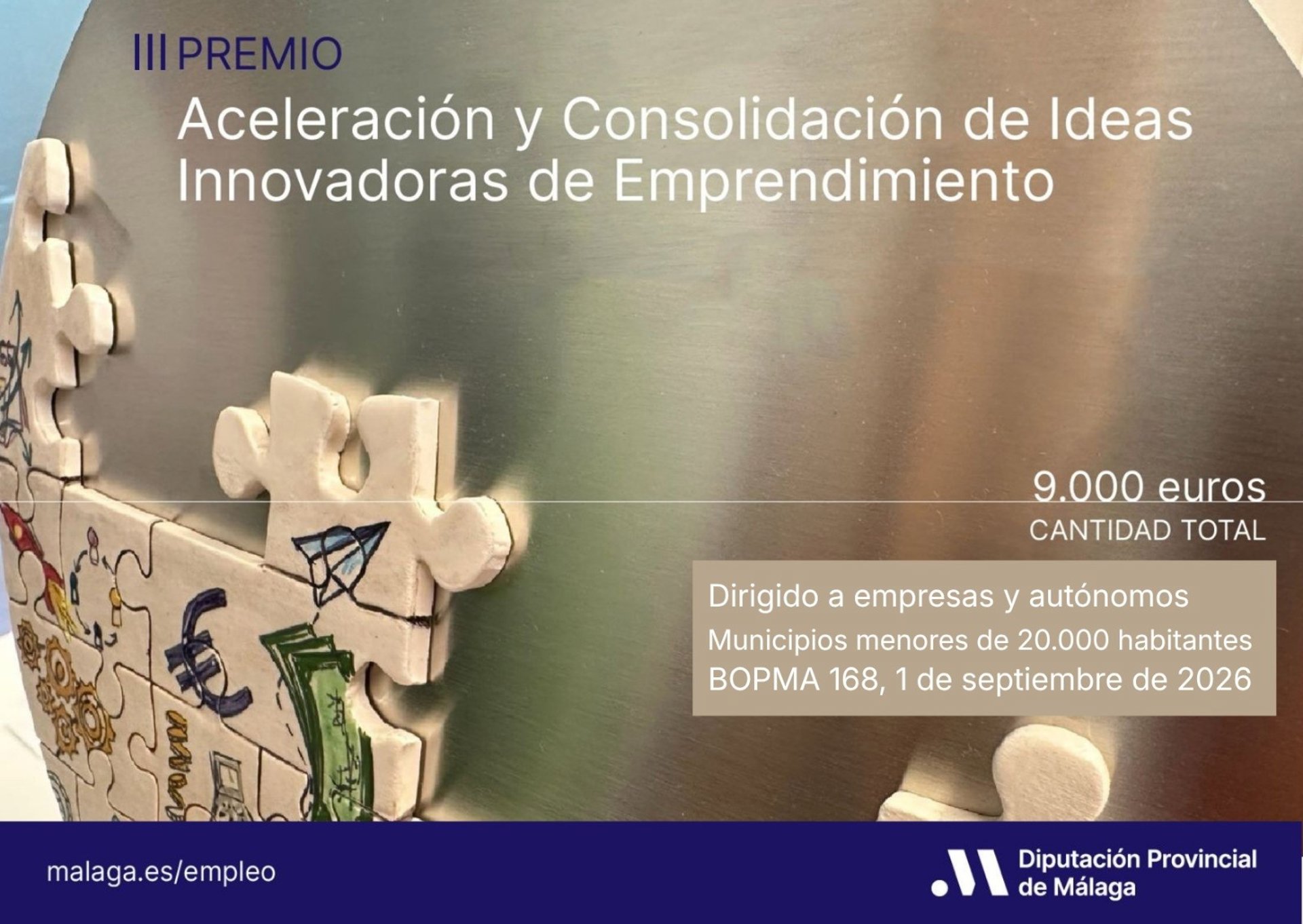 La Diputación convoca el tercer Premio Aceleración y Consolidación de Ideas Innovadoras dotado de 9.000 euros