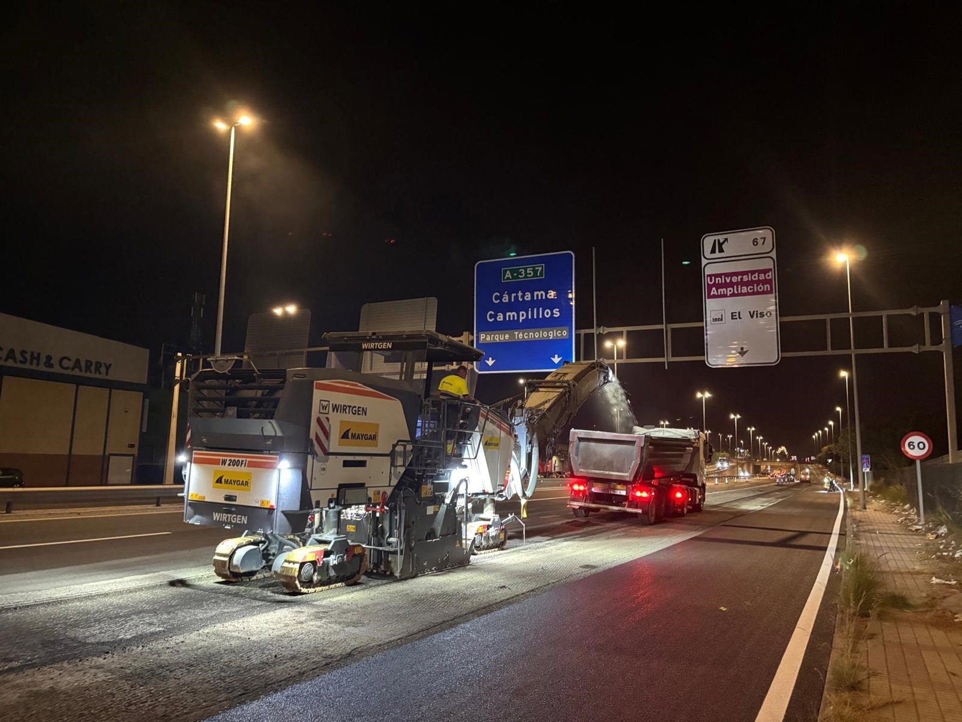 La Junta renueva el firme de diez kilómetros de la autovía A-357 de acceso a Málaga