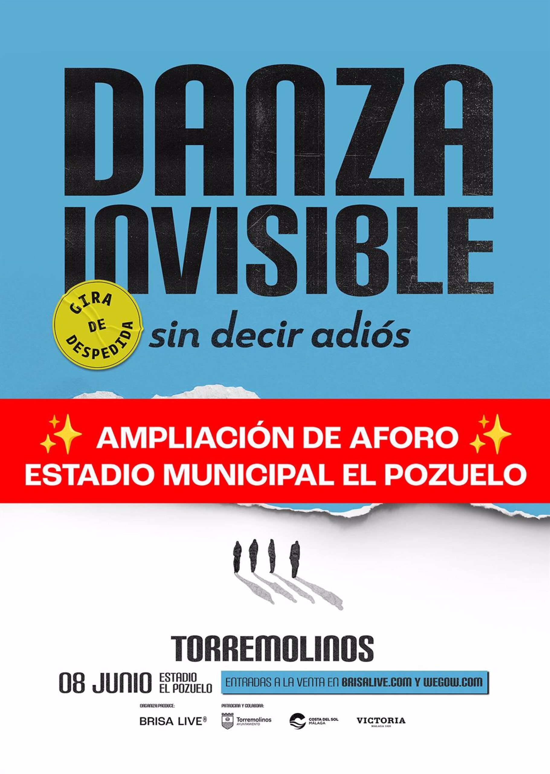 El concierto de despedida de Danza Invisible en su ciudad, Torremolinos, se traslada a un recinto de mayor aforo