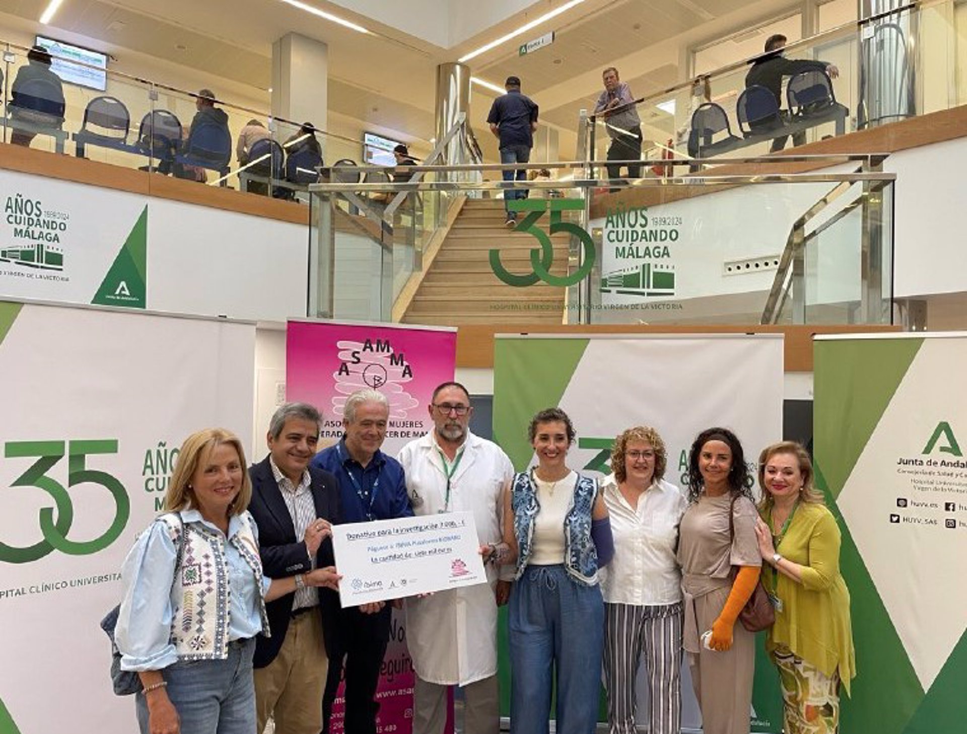 Ibima recibe de Asamma una donación de 7.000 euros para una investigación sobre cáncer de mama metastásico