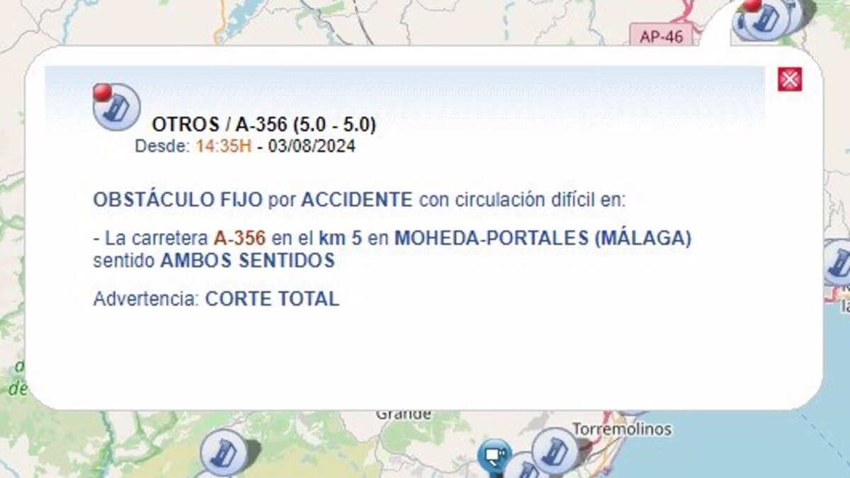 Dos fallecidos y cuatro heridos en un accidente entre dos vehículos en la A-356 en Casabermeja