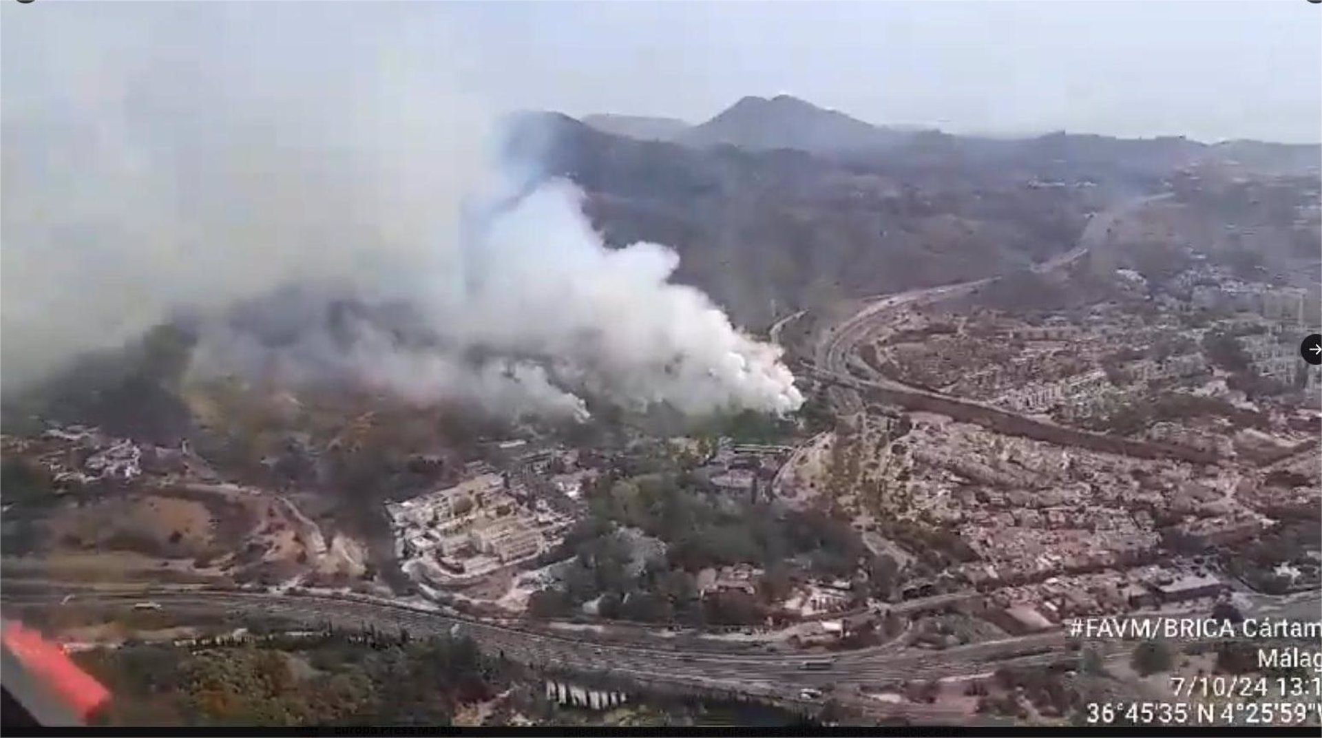 Declarado un incendio en un paraje de Málaga capital