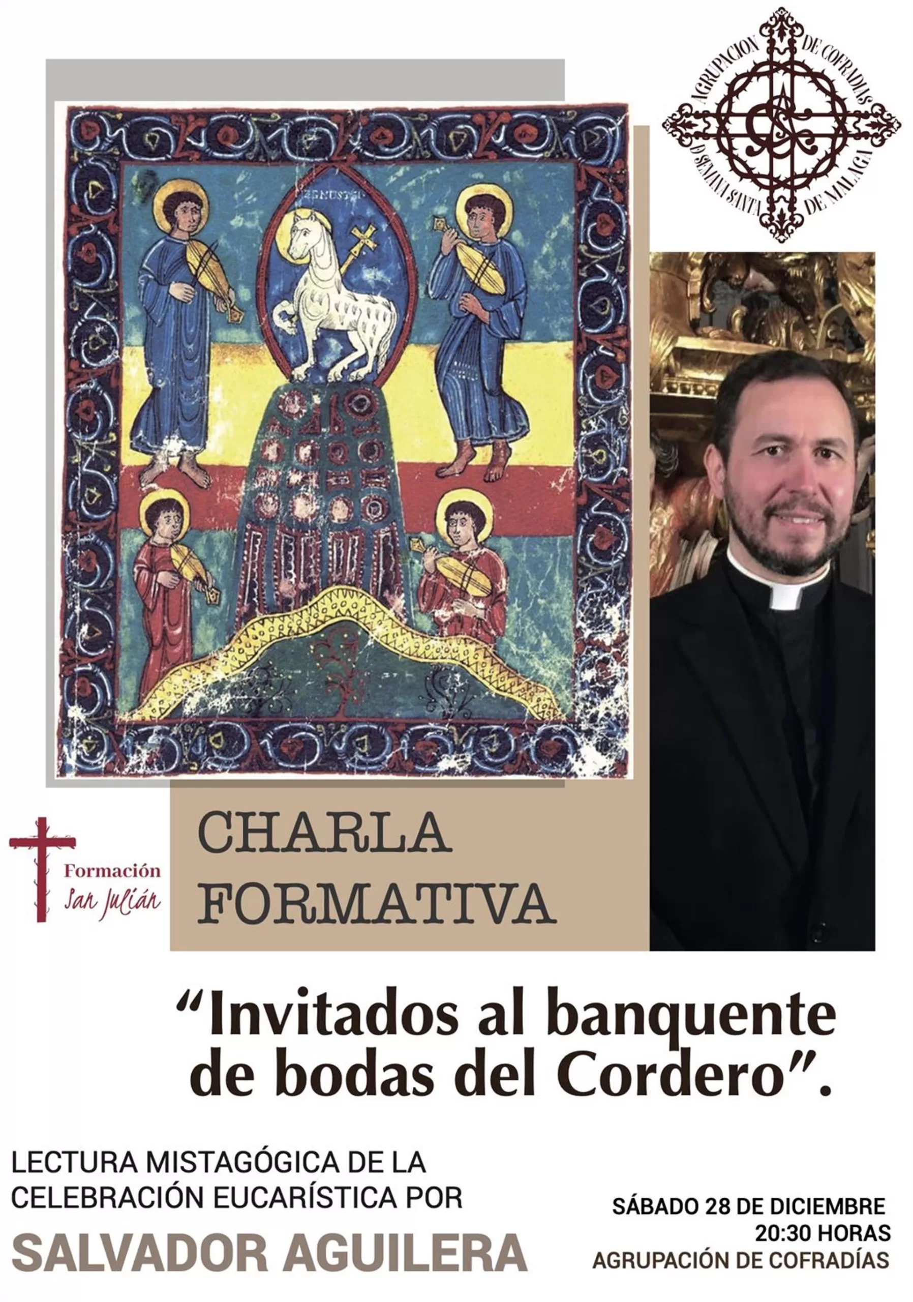 La Agrupación de Cofradías acogerá una charla formativa de Salvador Aguilera sobre la Eucaristía