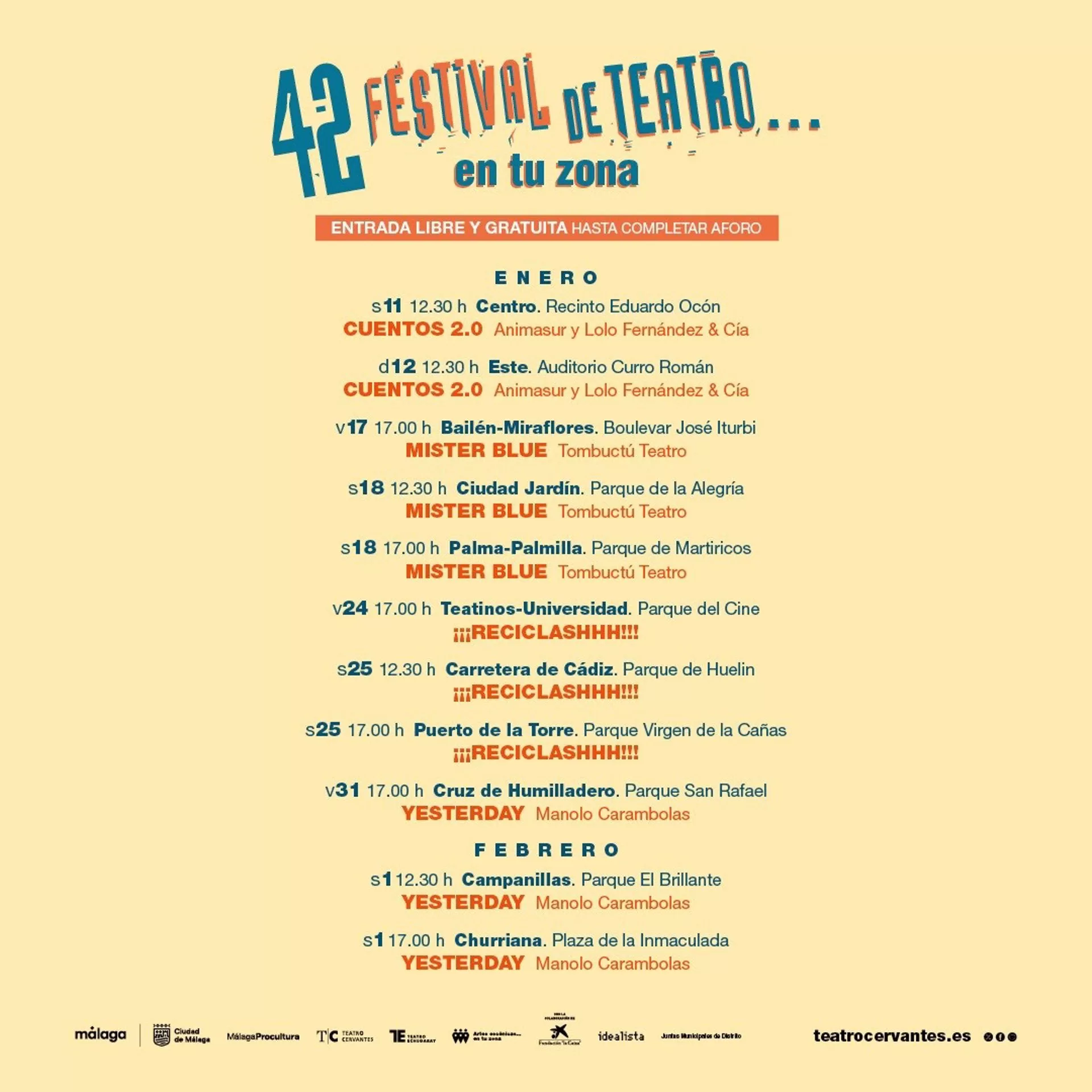 Los distritos contarán con música, circo, clown, títeres y cuentos al aire libre durante el Festival de Teatro