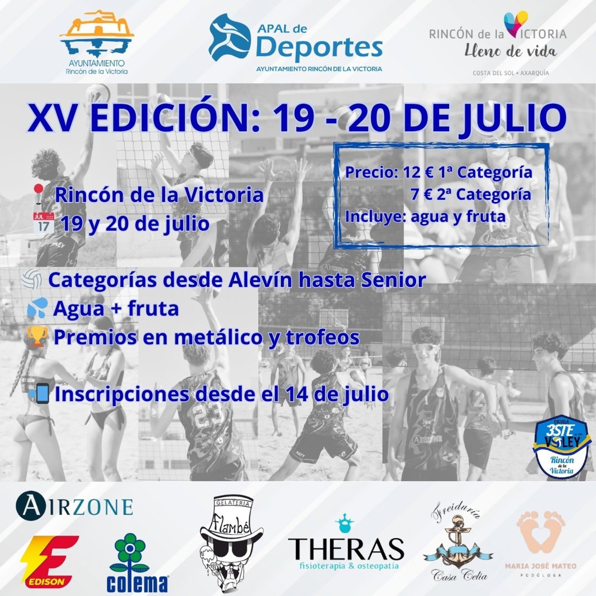 Rincón de la Victoria acoge el XV Torneo de Voley Playa el 19 y 20 de julio