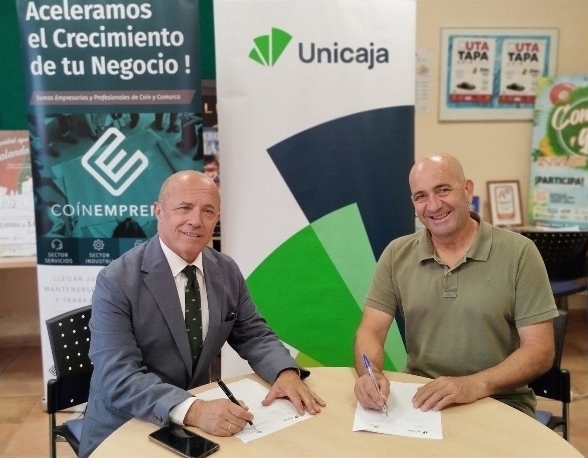 Unicaja y CoínEmprende se unen para apoyar la actividad de los empresarios del municipio