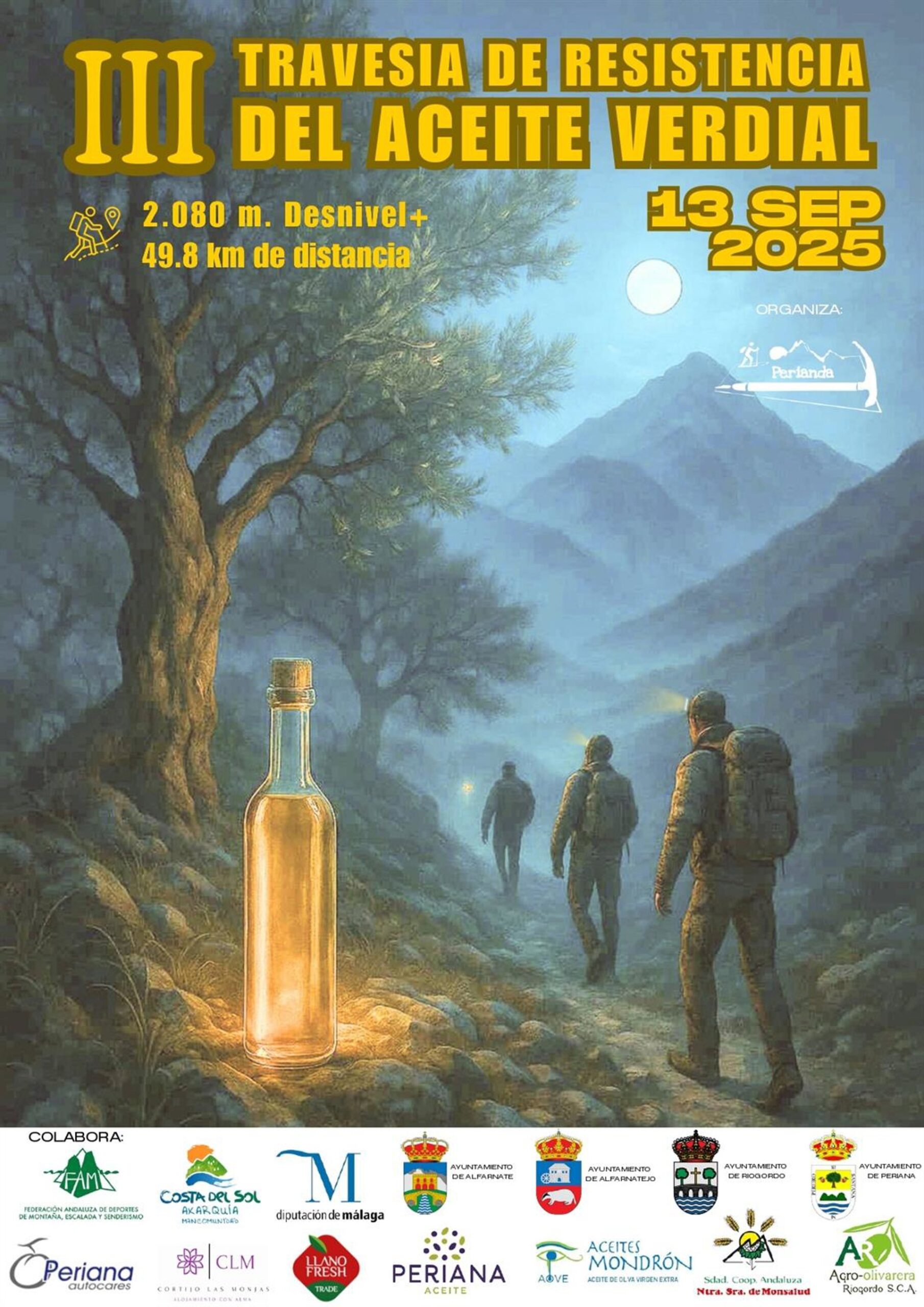 La III Travesía del Aceite Verdial se celebrará el 13 de septiembre
