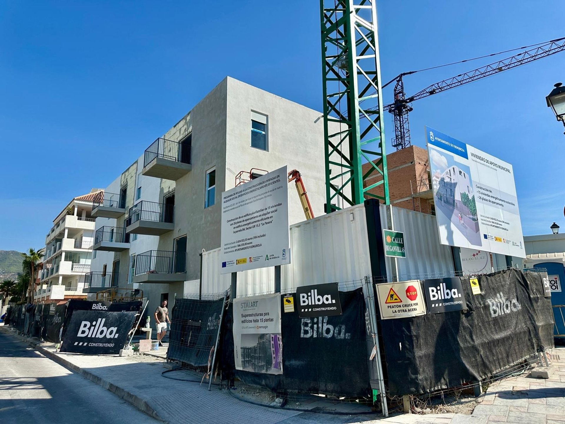 Las obras de 15 viviendas de apoyo municipal en Fuengirola entran en su recta final