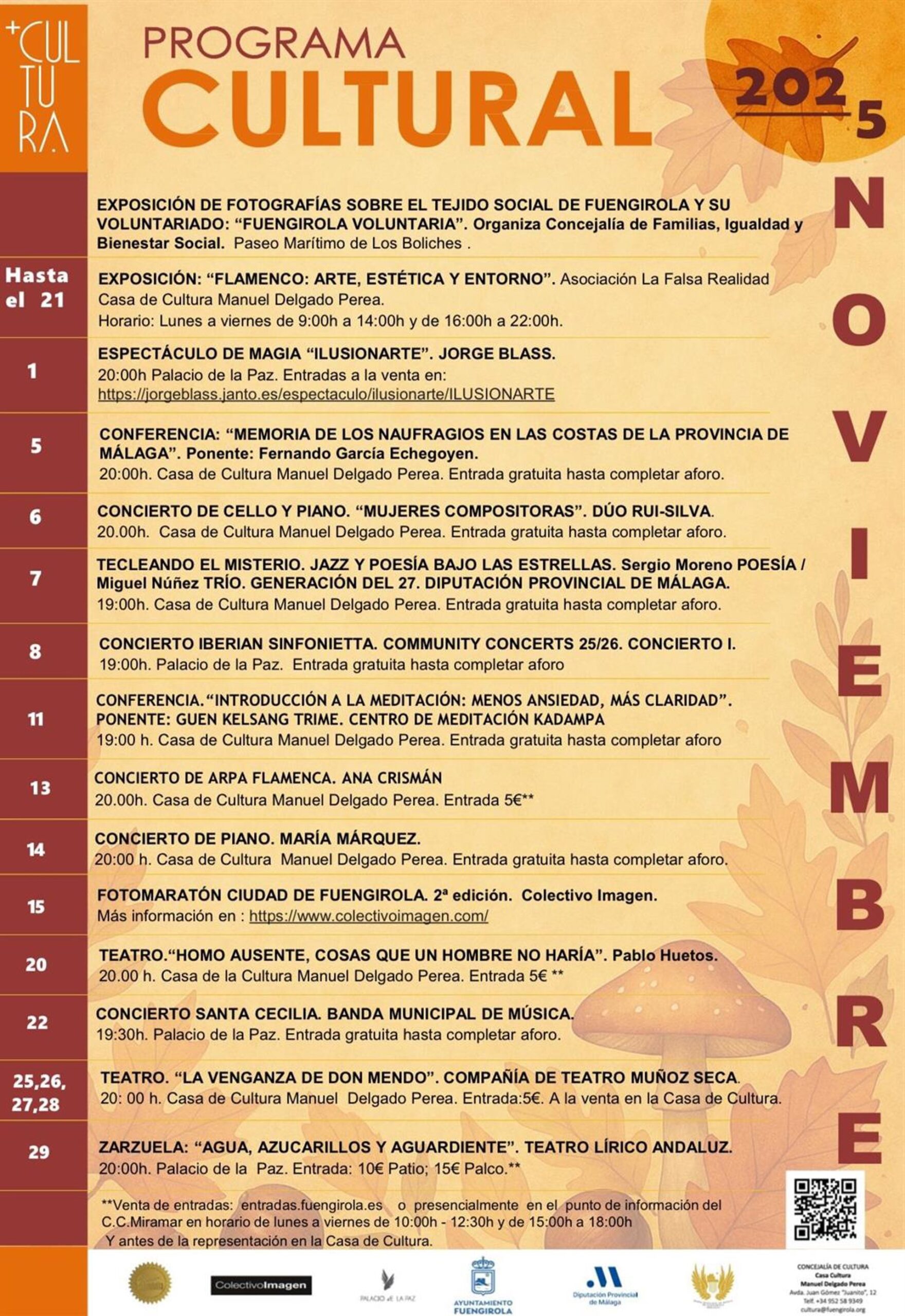 Fuengirola programa en noviembre una quincena de actividades culturales para todos los públicos
