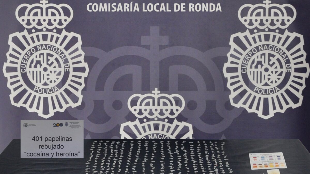 Detenida una pareja tras intervenir más de 400 papelinas de una mezcla de cocaína y heroína