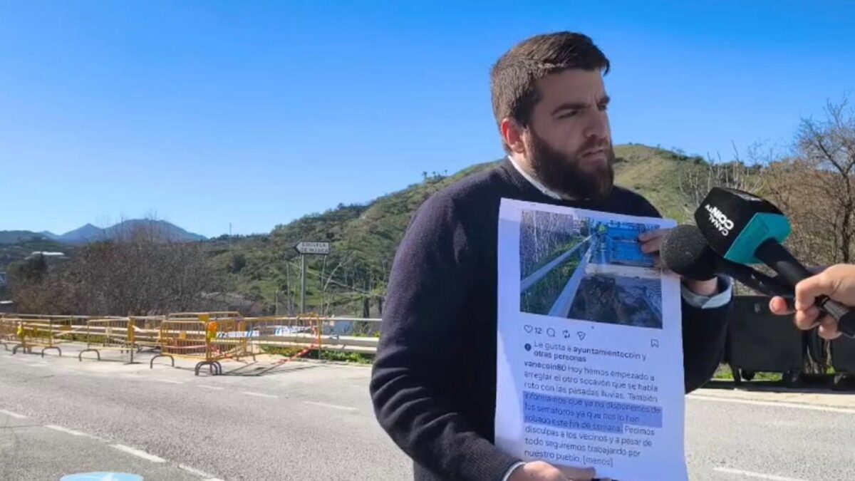 Vox pide explicaciones "tras el hundimiento en la carretera de Monda y el robo de semáforos en Coín"