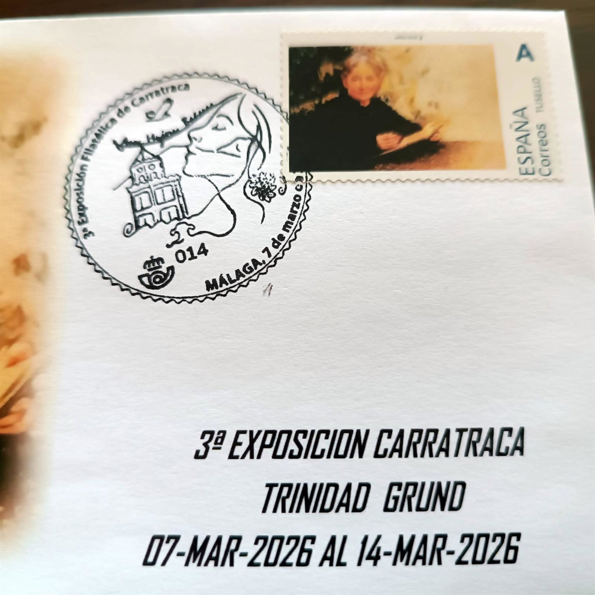 Correos participa en la Exposición Filatélica de Carratraca, dedicada a la figura de la mujer