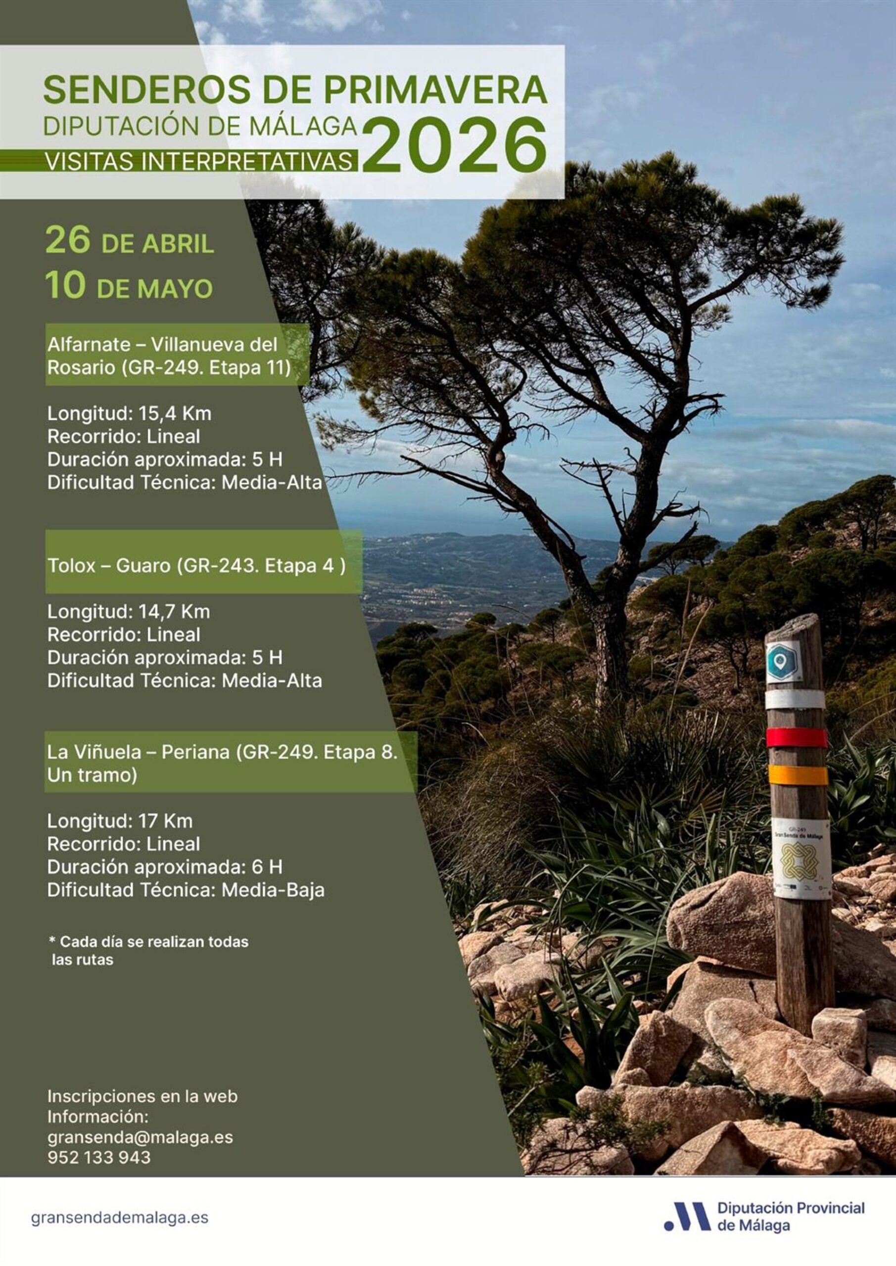 Comienzan las visitas interpretativas de primavera de la Gran Senda de Málaga con tres rutas por la provincia