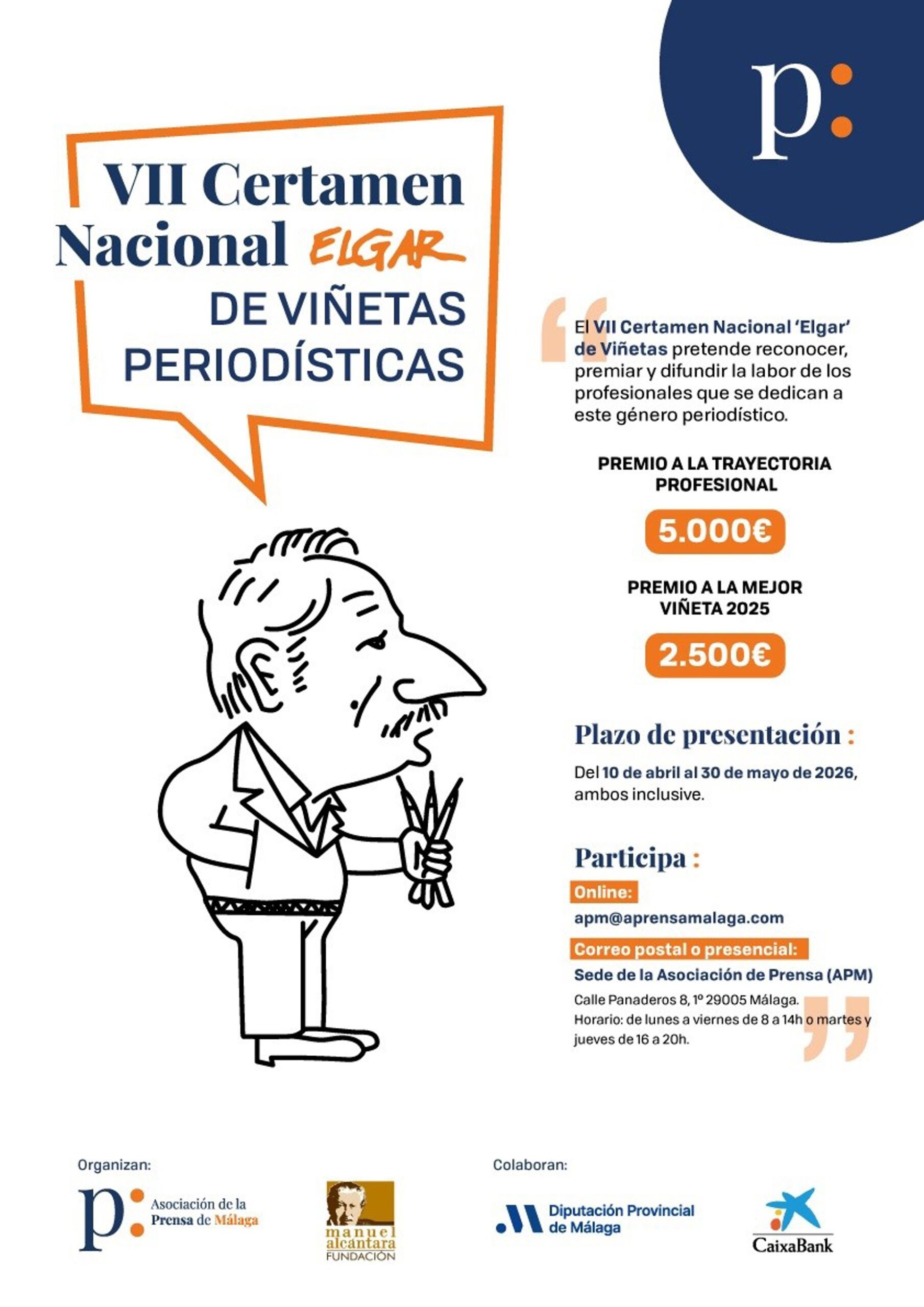 Convocada la VII edición del Certamen Nacional 'Elgar' de Viñetas Periodísticas de la Asociación de la Prensa
