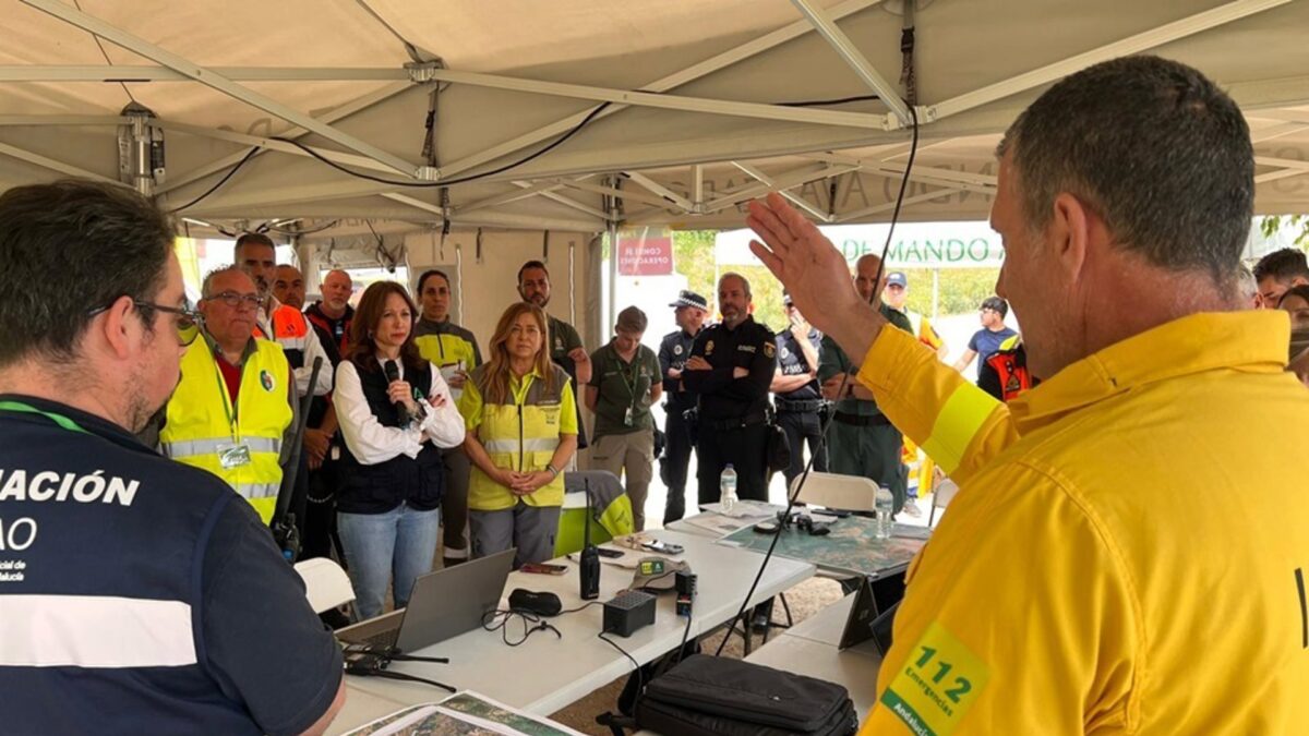 La Junta prueba la respuesta en caso de incendio forestal en un simulacro en Gaucín con más de 150 efectivos