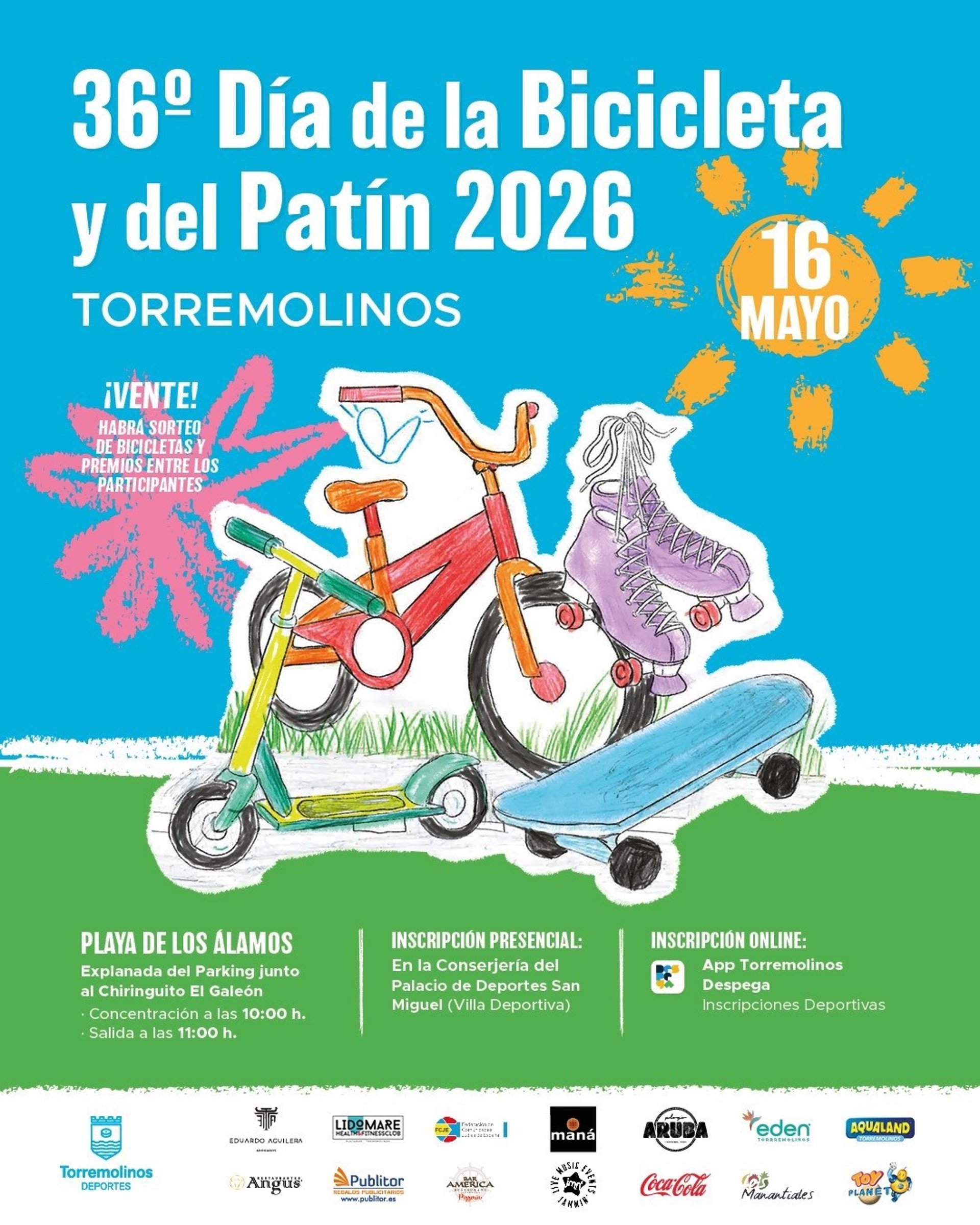 Torremolinos celebra el Día de la Bicicleta y del Patín el próximo 16 de mayo