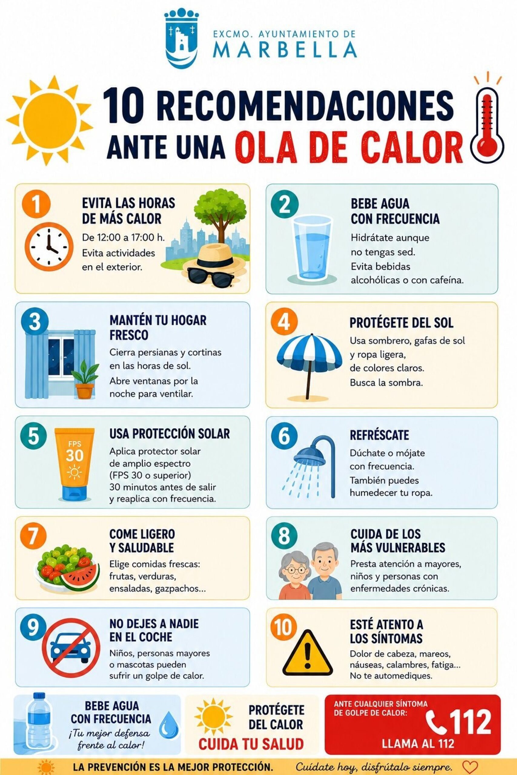 El Ayuntamiento de Marbella activa el Plan de Emergencias Municipal tras el aviso naranja por altas temperaturas